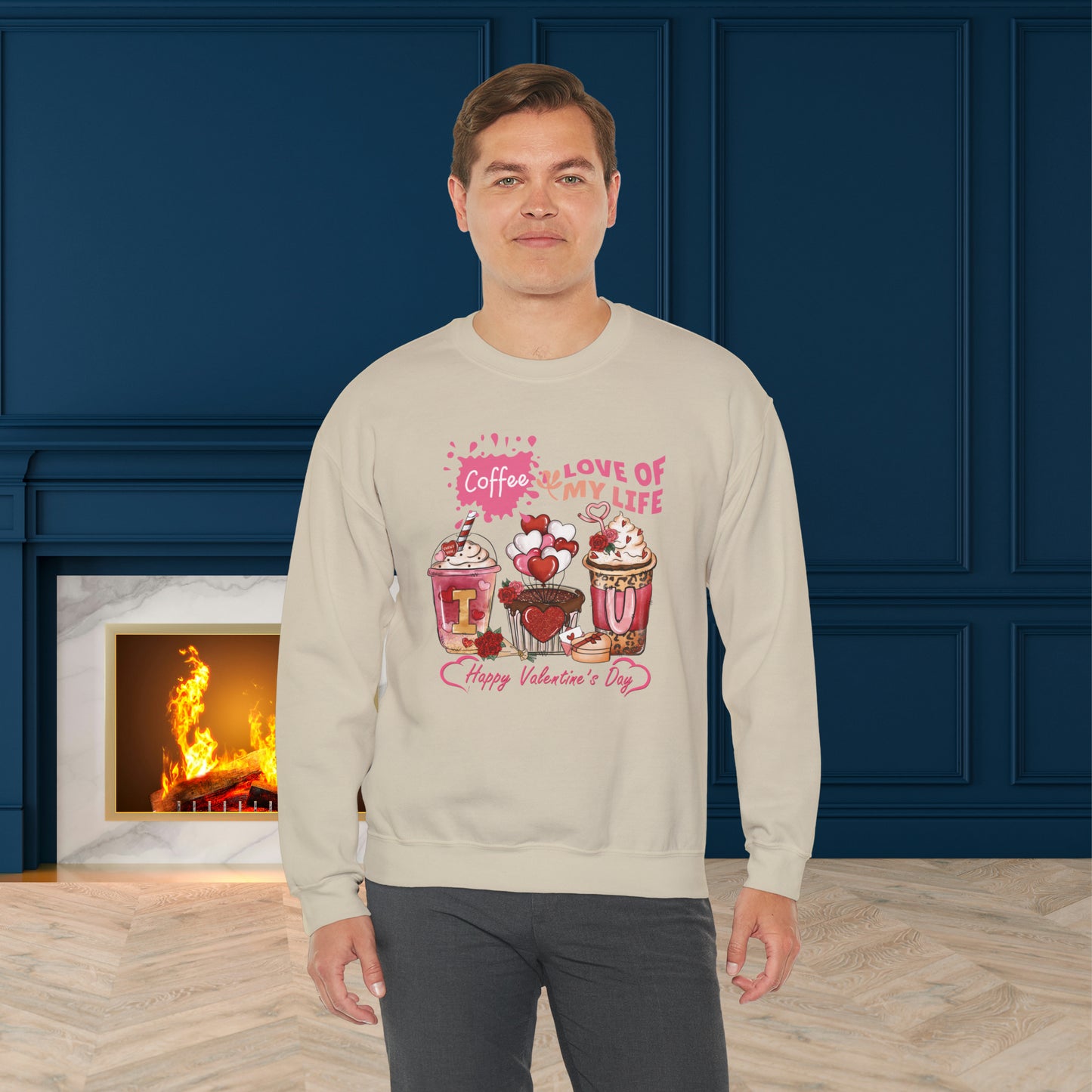 Happy valentines day Unisex Heavy Blend™ Crewneck Sweatshirt