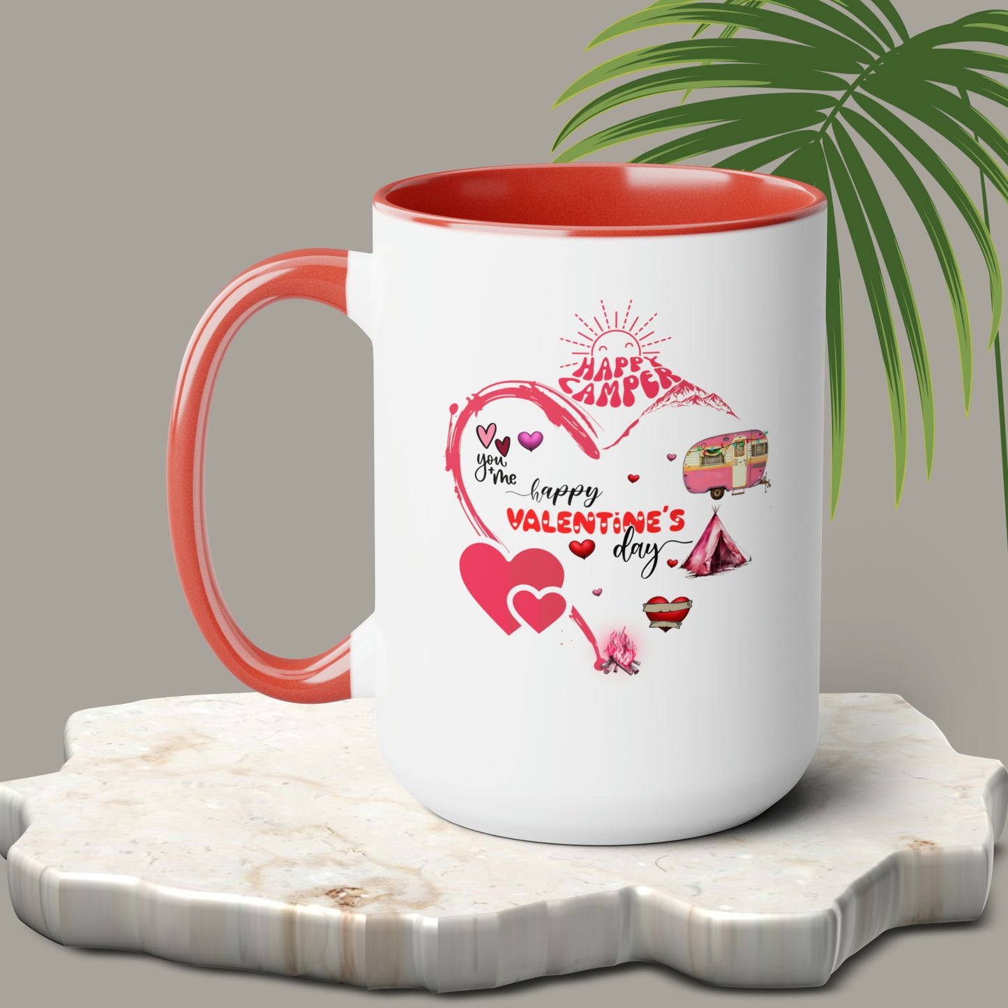 Happy valentines day Two-Tone Coffee Mugs, 15oz