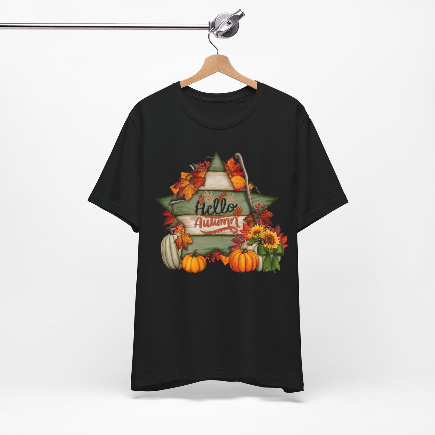 Hello Autumn Thanksgiving T-shirt, Happy thanksgiving 2024 T-shirt, Thanksgiving Gift,Turkey Shirt, Family Thanksgiving, Holiday Outfit.