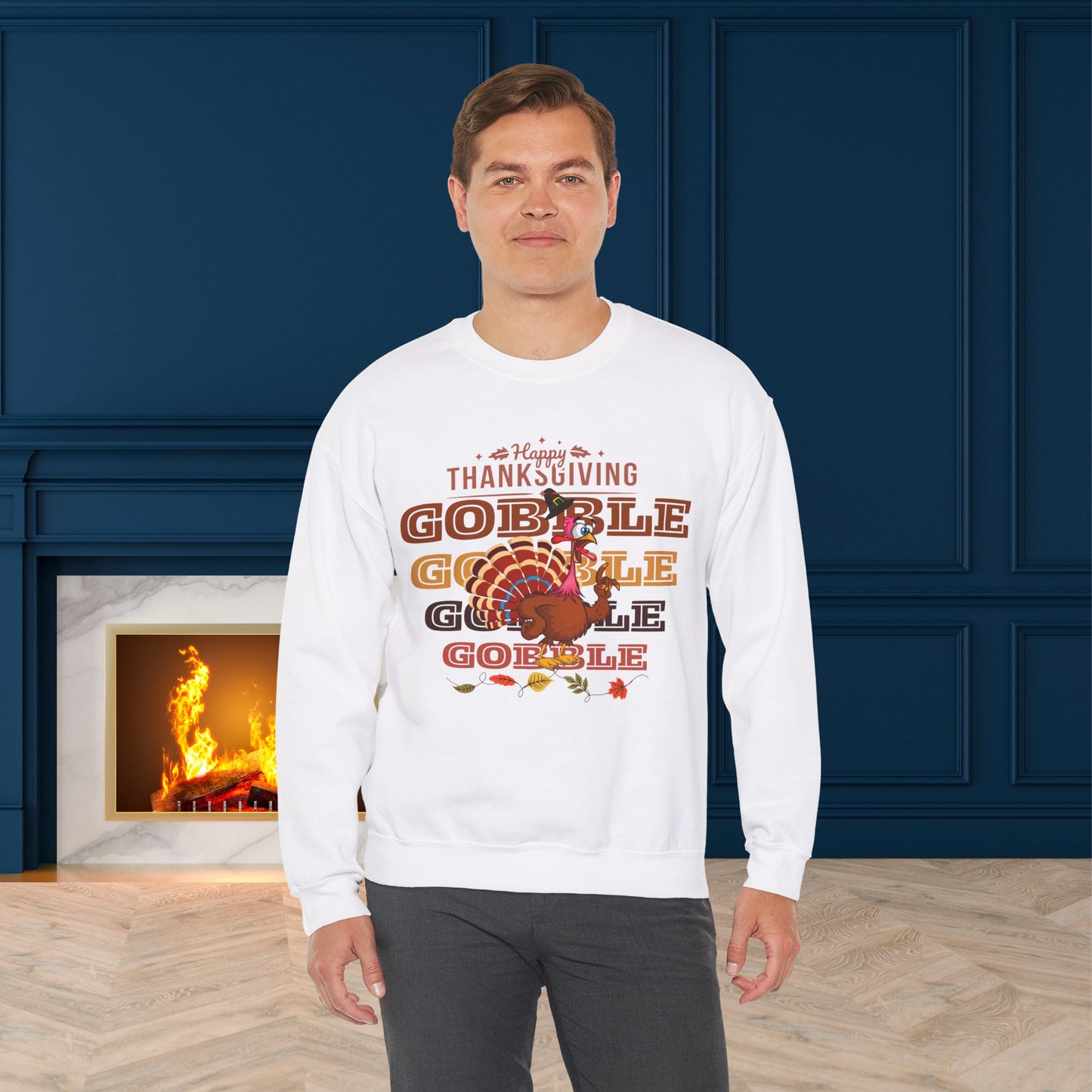 Gobble Sweatshirt, HappyThanksgiving Sweatshirt - Unisex Heavy Blend, Happy Thanksgiving2024 Sweatshirt, Thanksgiving Gift, Festive Sweatshirt.