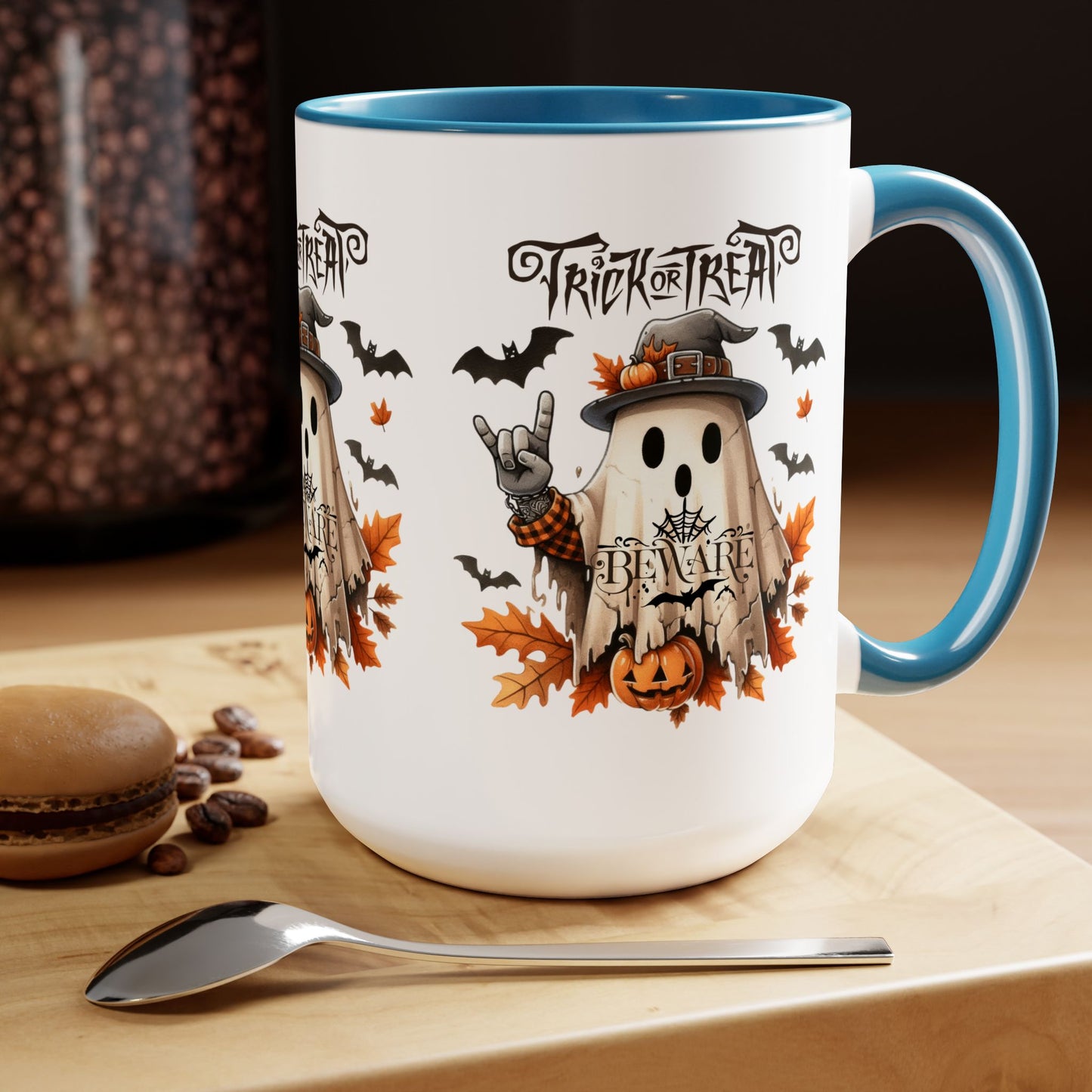 Happy Halloween Coffee Mug, Beware Halloween Coffee Mug, Trick or Treat Halloween Coffee Mug, Cute Skeleton Coffee Mug, Spooky Season Halloween Coffee Mug.