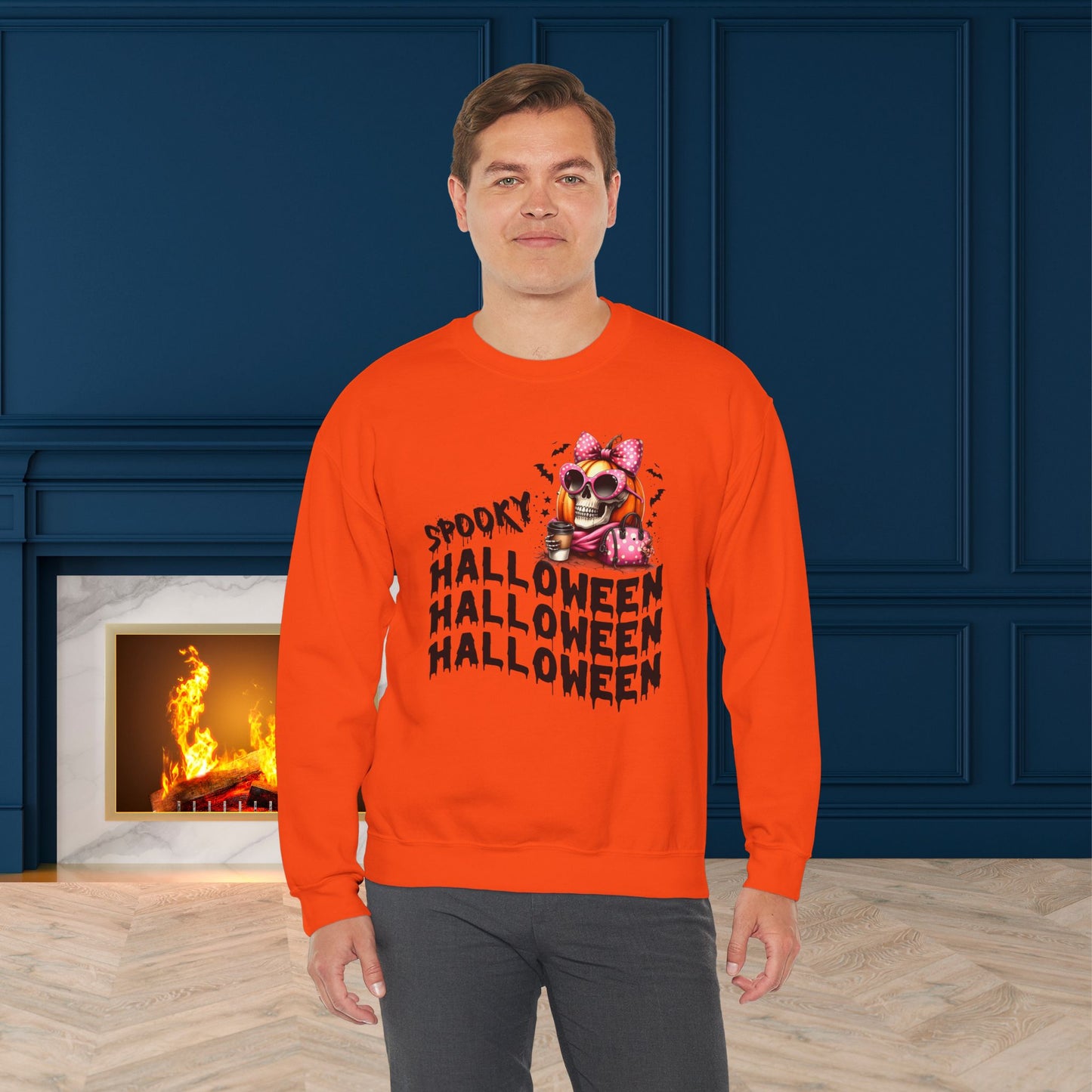 Happy Halloween Sweatshirt, Happy Halloween Sweatshirt - Unisex Heavy Blend Crewneck, Halloween Sweatshirt, Cute Spooky Ghost sweatshirt.