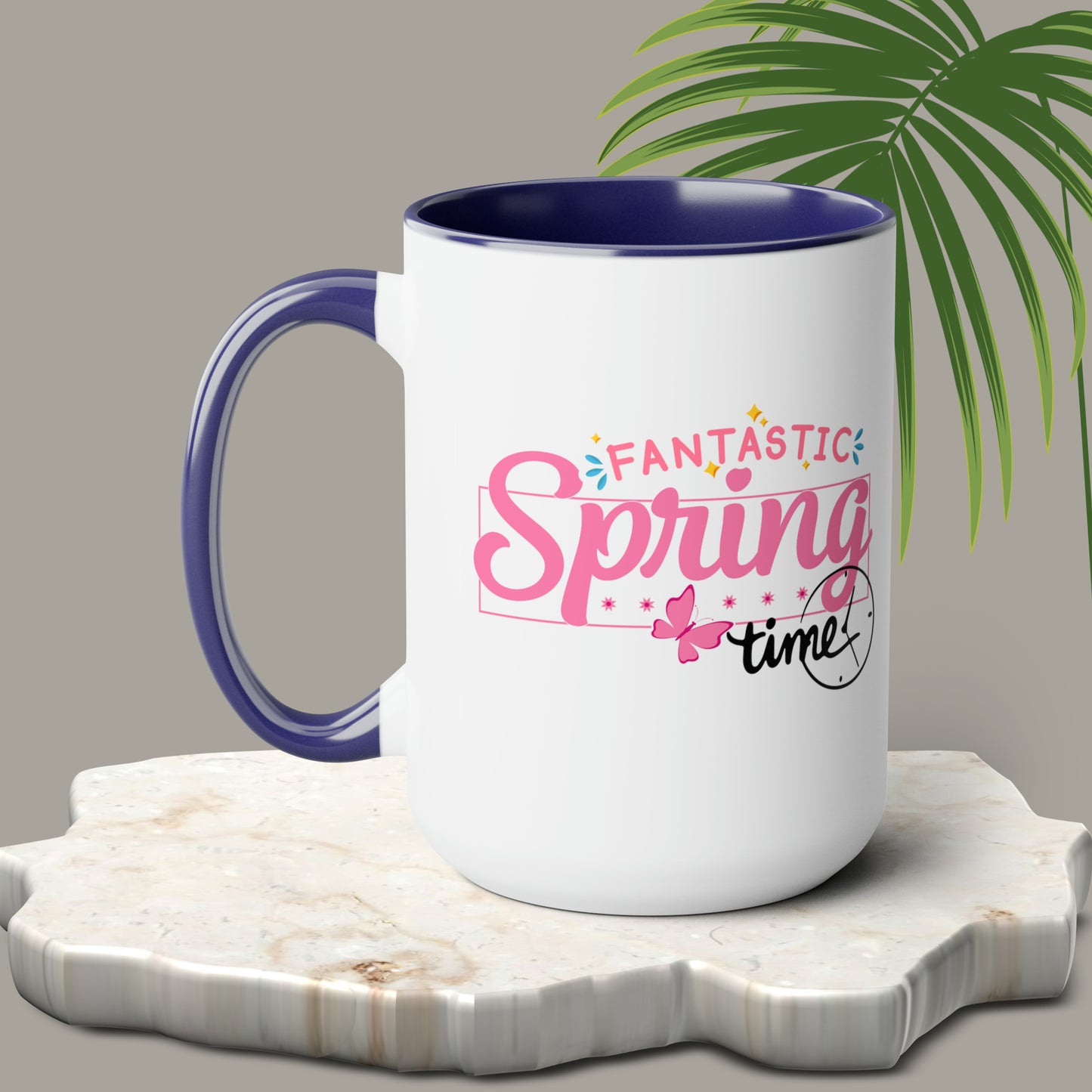 Spring Time two-Tone Coffee Mugs, 15oz