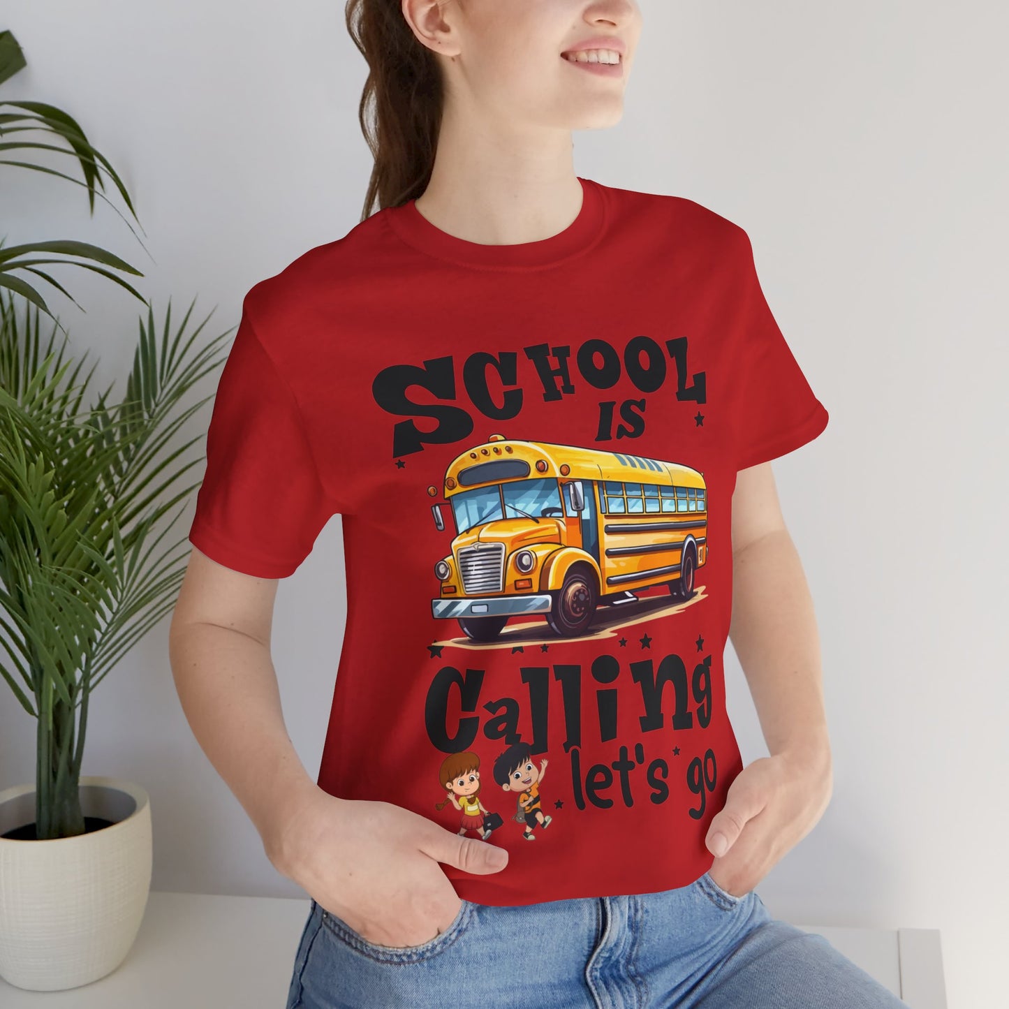 School Is calling T-shirt, First Day Of School T-Shirt, Teacher Back To school unisex jersey short sleeve.First Day Vibes T-Shirt.