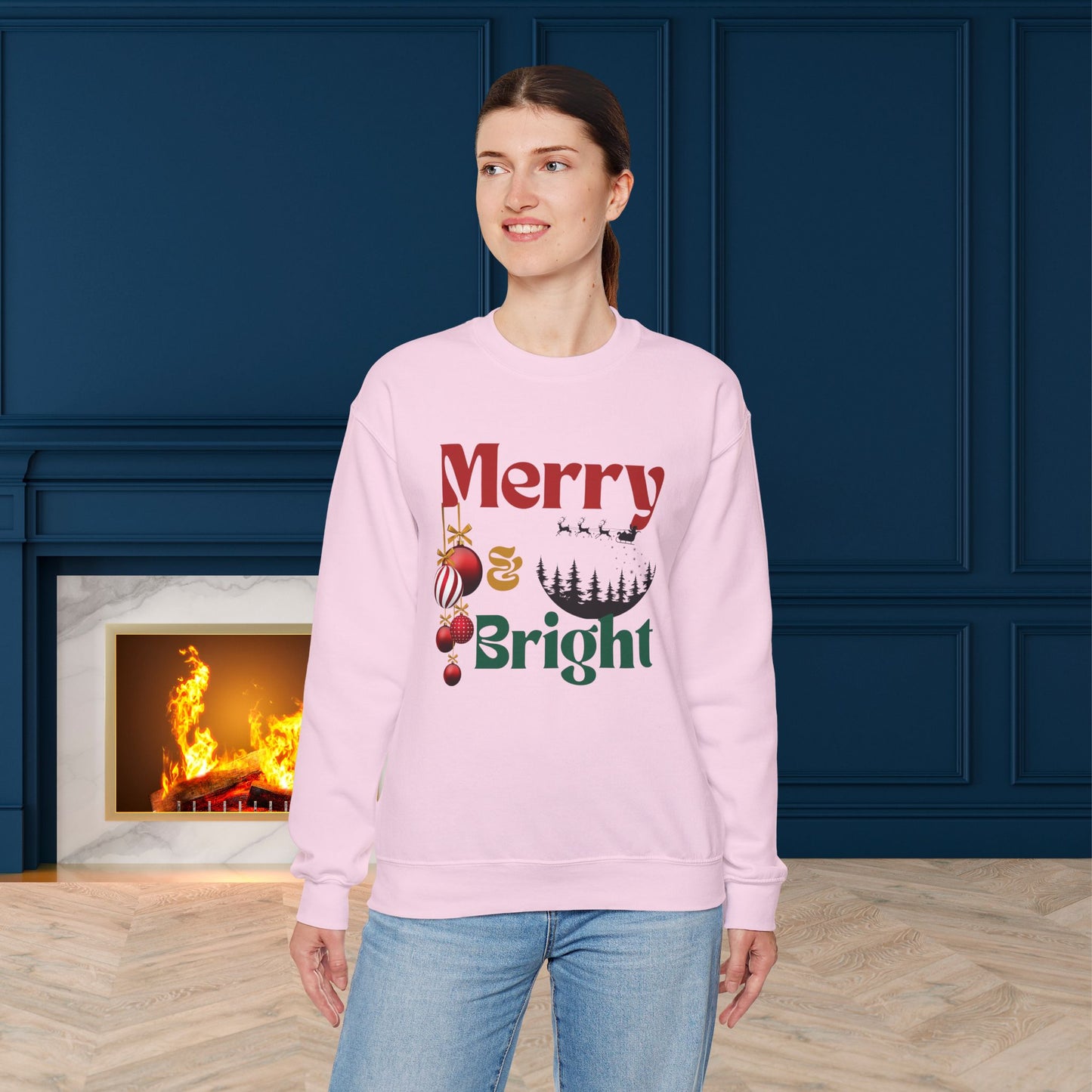 Merry & Bright Christmas Sweatshirt - Unisex Heavy Blend, Merry Christmas, Festive, Christmas Gift, Crewneck, merry Christmas Sweatshirt, Christmas Sweatshirt  Christmas Gift, Festive Sweatshirt.