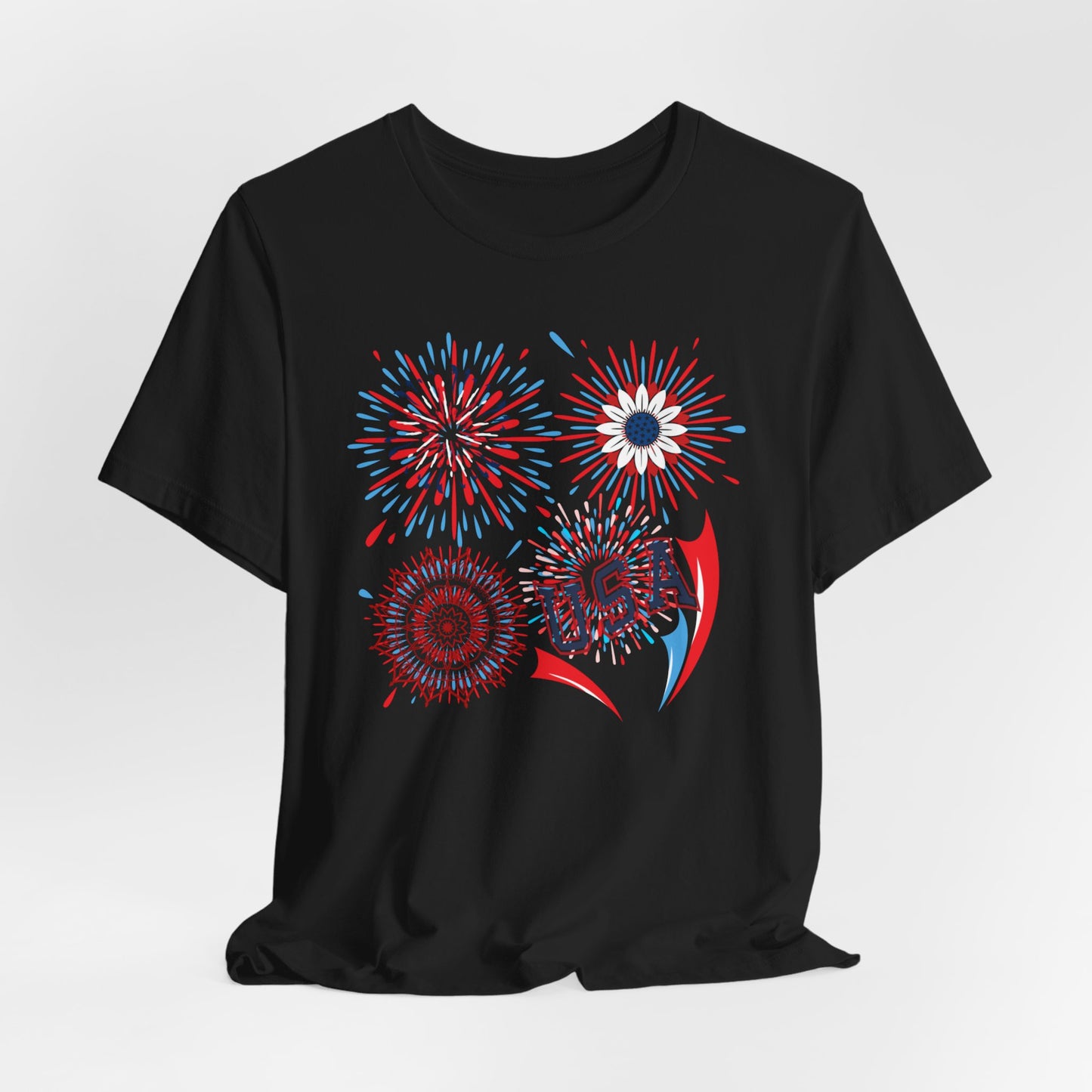 4th of July T-shirt, Red White Blue T-Shirt, Fourth of July unisex jersey short sleeve,  America, Flag, Peace Love America. Proud To Be An American, Red White Blue.