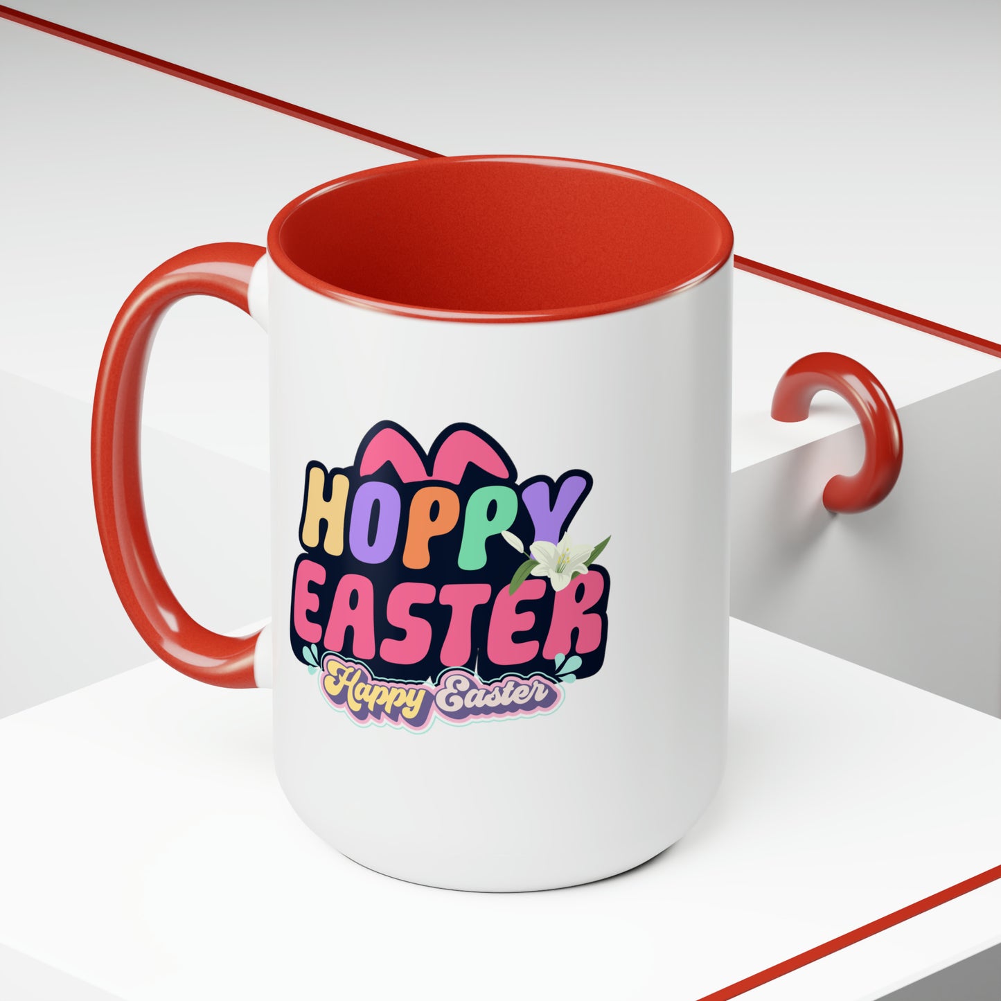 Happy EasterTwo-Tone Coffee Mugs, 15oz