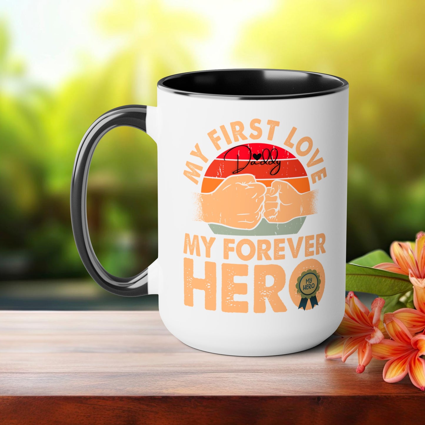 Happy father's dayTow-Tone Coffee Mug.15oz, Gift for Dad, Daddy's Coffee Mug