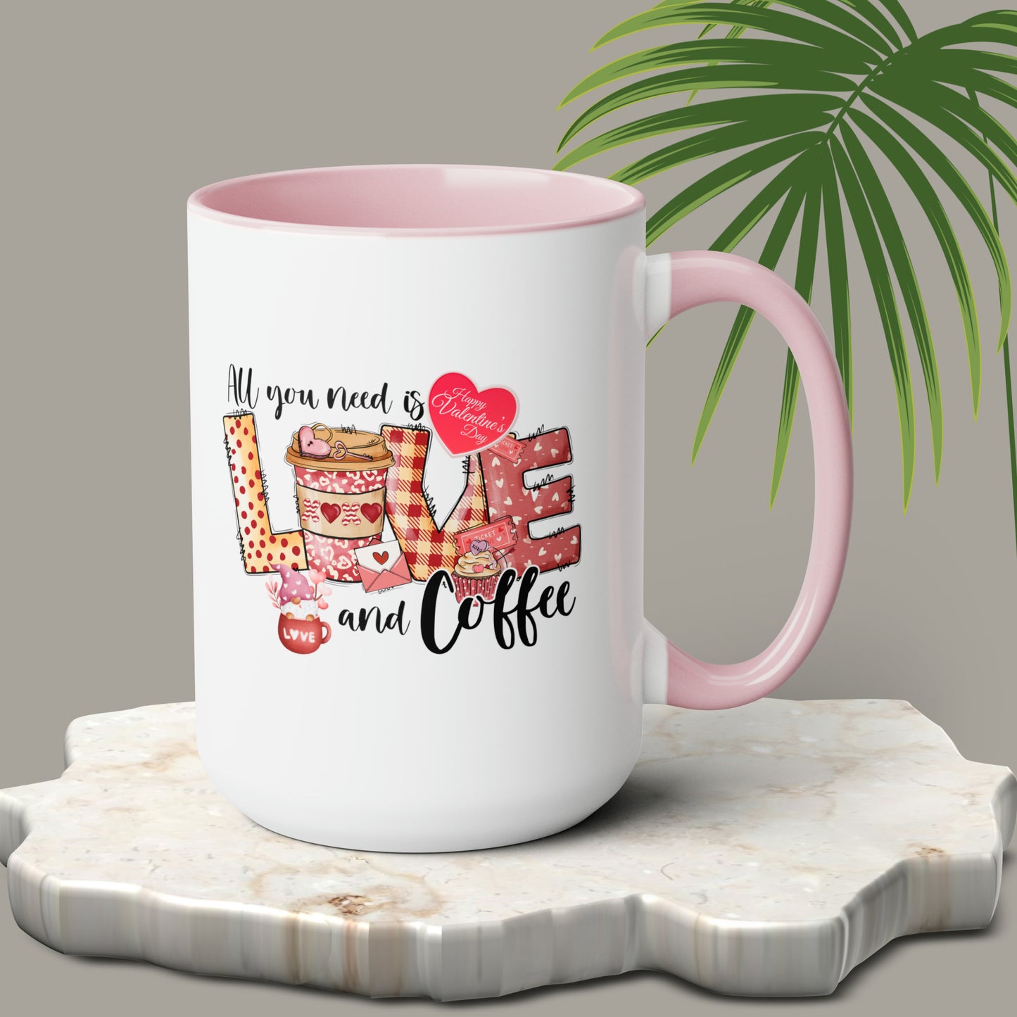 Happy valentines day Two-Tone Coffee Mugs, 15oz