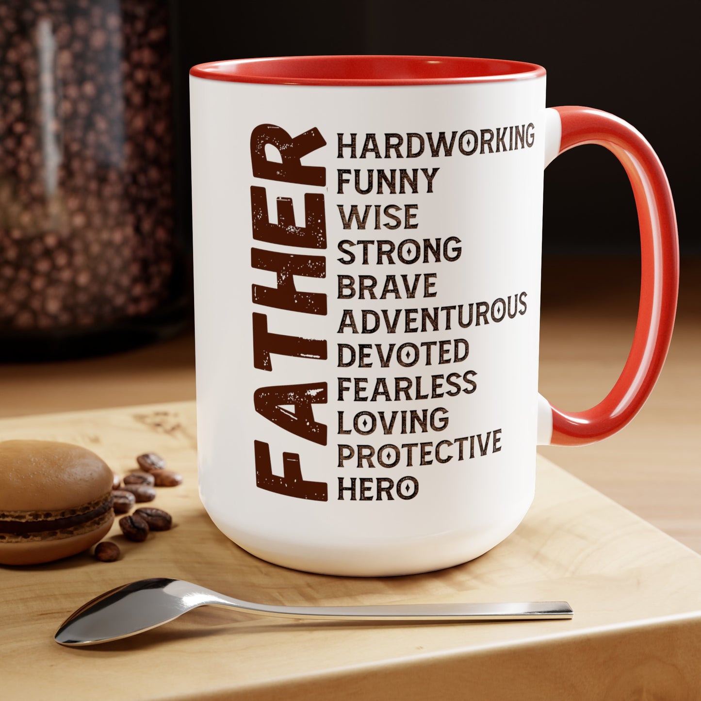 Happy father's dayTow-Tone Coffee Mug.15oz, Gift for Dad, Daddy's Coffee Mug