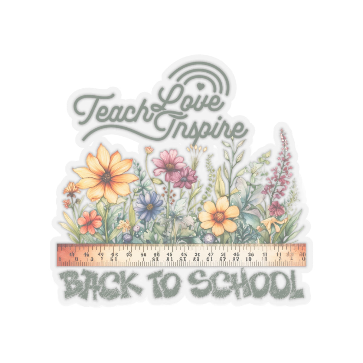 Teach Love Inspire Back To School Kiss-Cut Stickers, First Grade Squad Kiss-Cut Stickers, Gift for First graders, Ready for School, Back to Learning.
