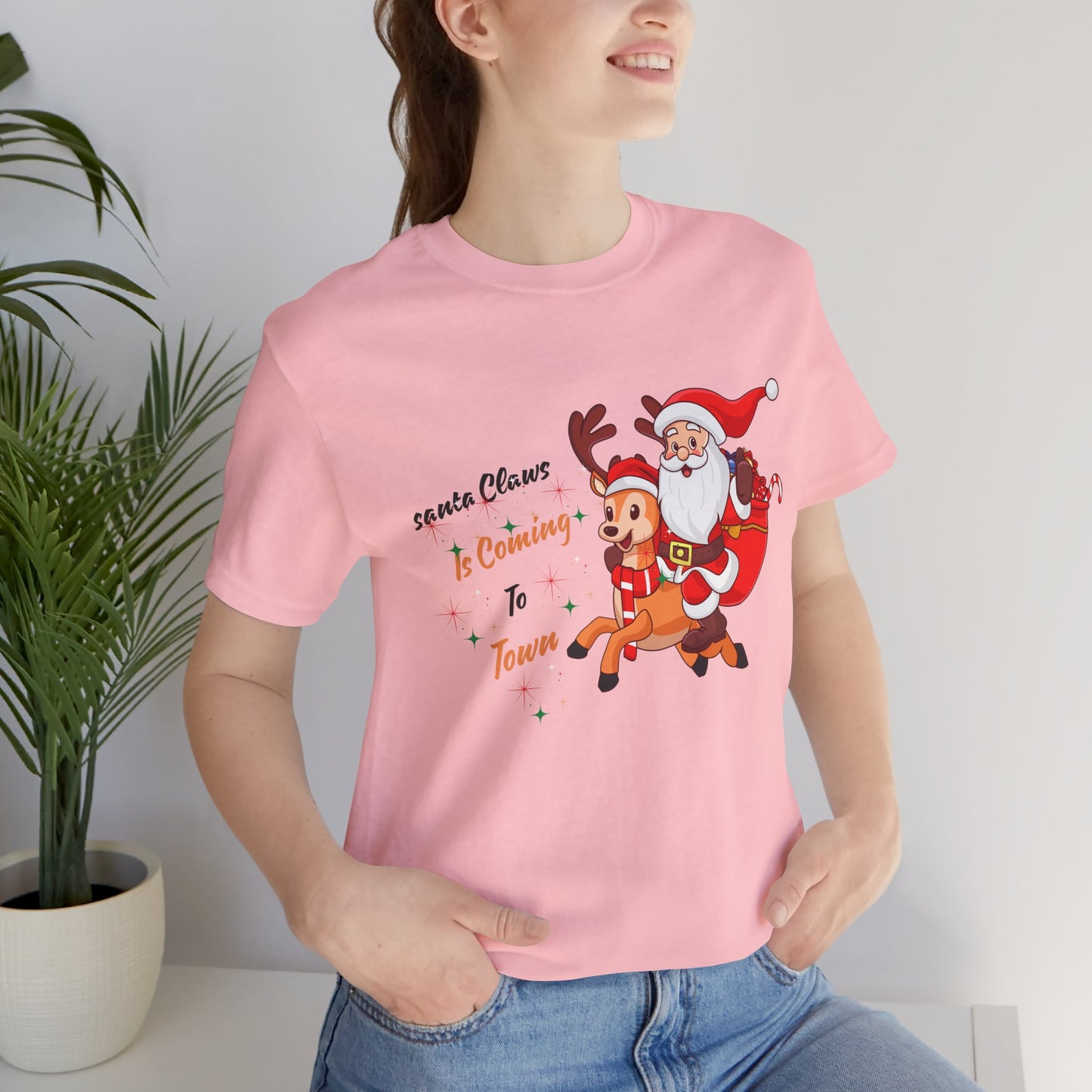 Santa Claws Is Coming To Town Christmas Unisex Tee, Christmas Shirt, Christmas Outfit, Merry Christmas T-shirt, Merry Christmas 2024 T-shirt, Christmas Gift, Family Holiday Outfit.