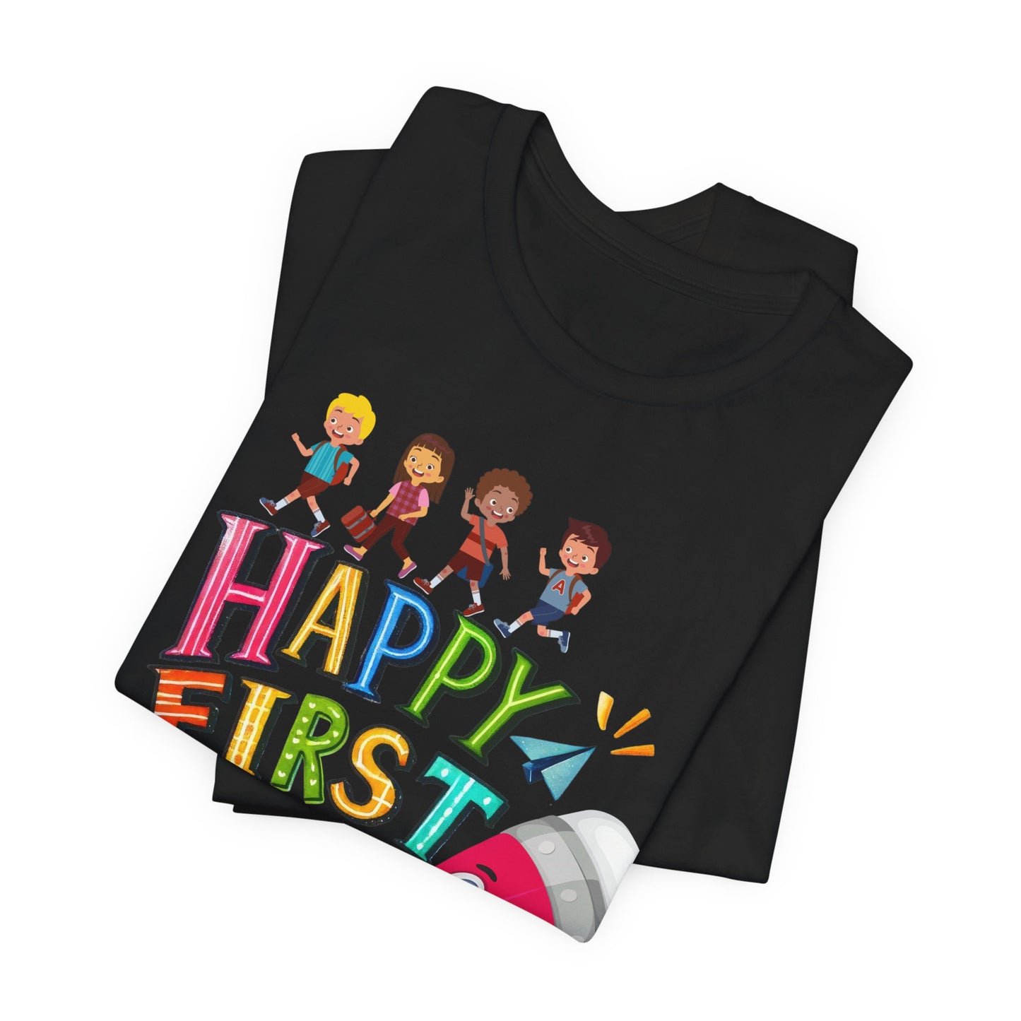 Happy First day T-Shirt, Hello Teacher T-Shirt, Back To School T-Shirt, Teach Love Inspire Teacher Shirt, Teacher Back To school unisex jersey short sleeve.First Day Vibes T-Shirt.