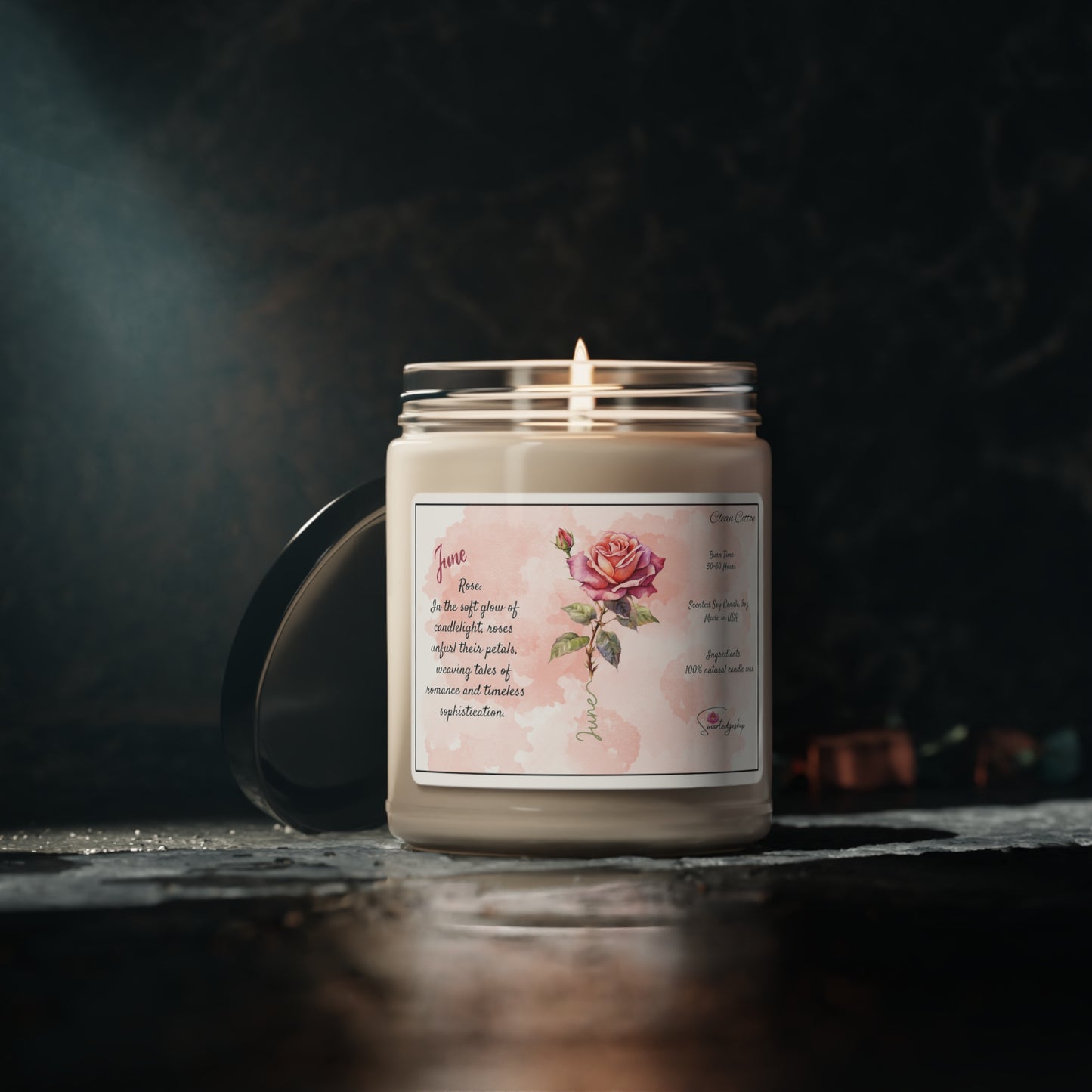 June Birth Month Flower Scented Soy Candle, 9oz