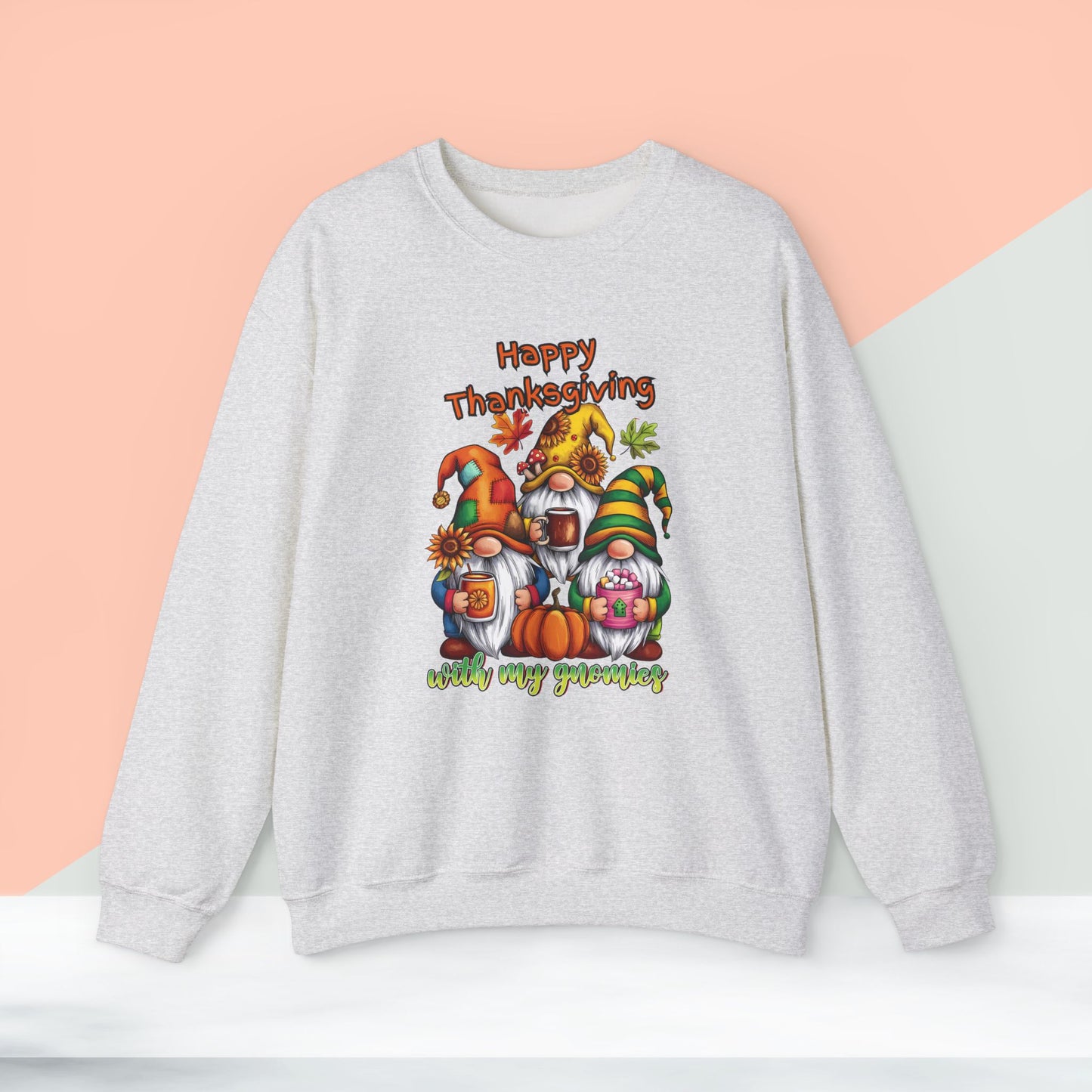 Happy Thanksgiving  With My Gnomies Sweatshirt, HappyThanksgiving Sweatshirt - Unisex Heavy Blend, Happy Thanksgiving2024 Sweatshirt, Thanksgiving Gift, Festive Sweatshirt.