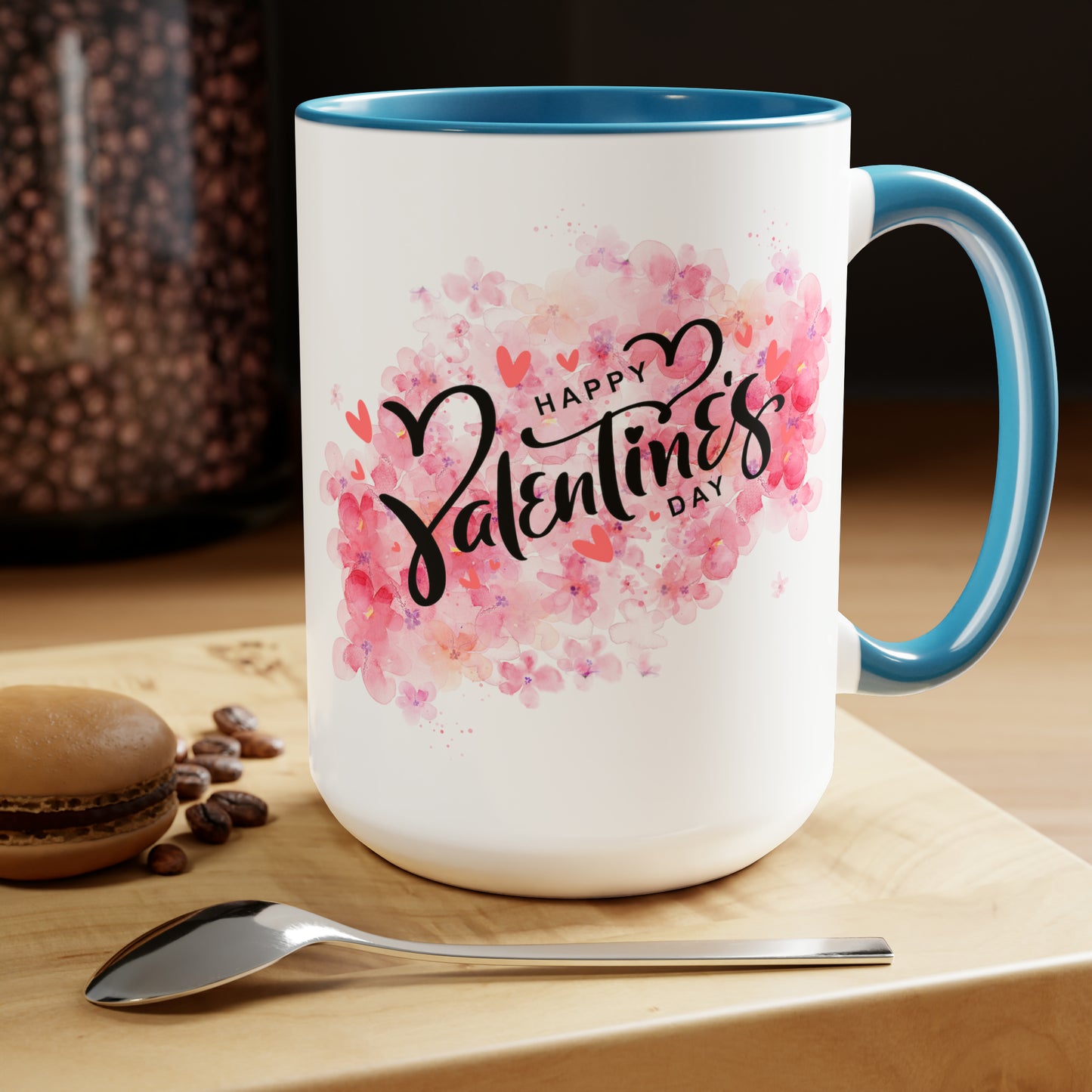 Happy valentines day Two-Tone Coffee Mugs, 15oz