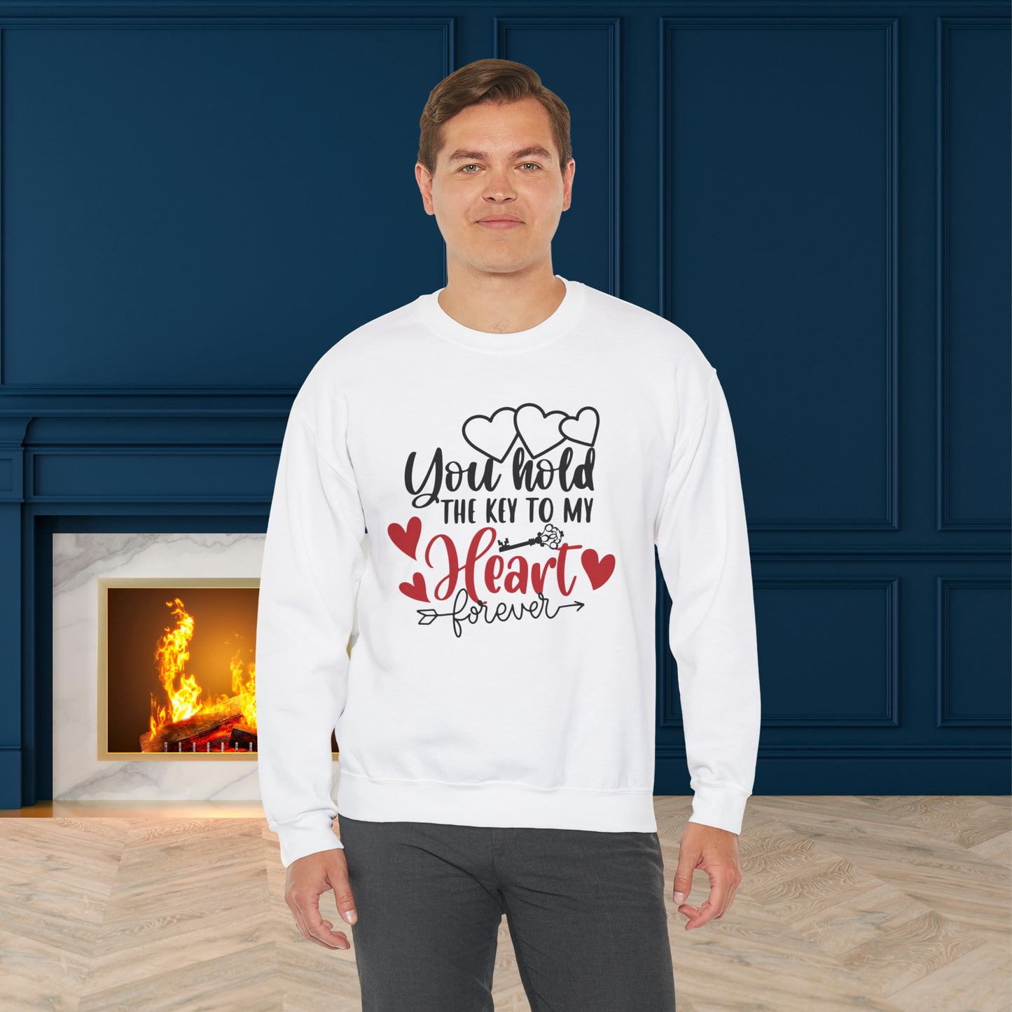 Happy valentines day Unisex Heavy Blend™ Crewneck Sweatshirt