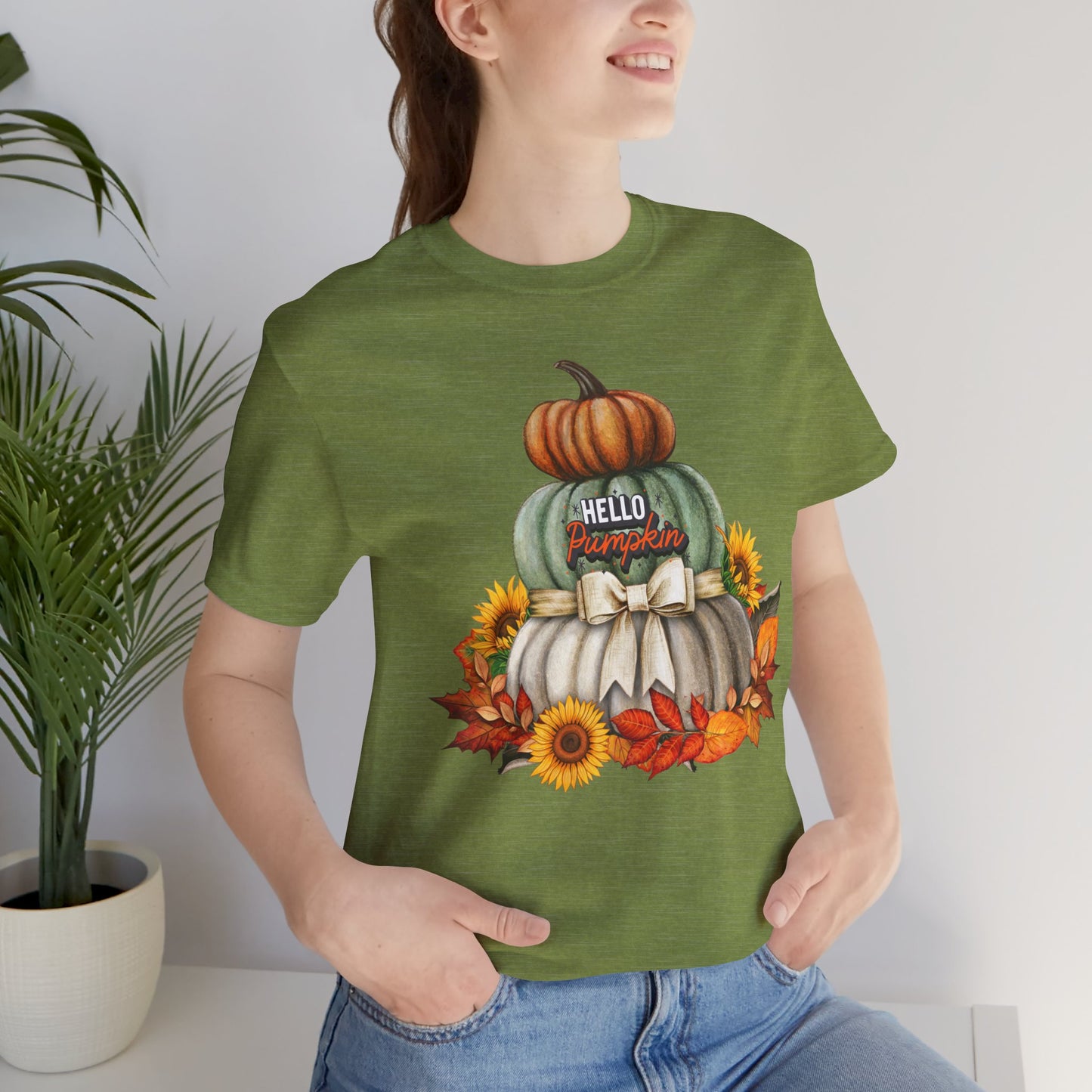 Hello Pumpkin Thanksgiving T-shirt, Happy thanksgiving 2024 T-shirt, Thanksgiving Gift,Turkey Shirt, Family Thanksgiving, Holiday Outfit.