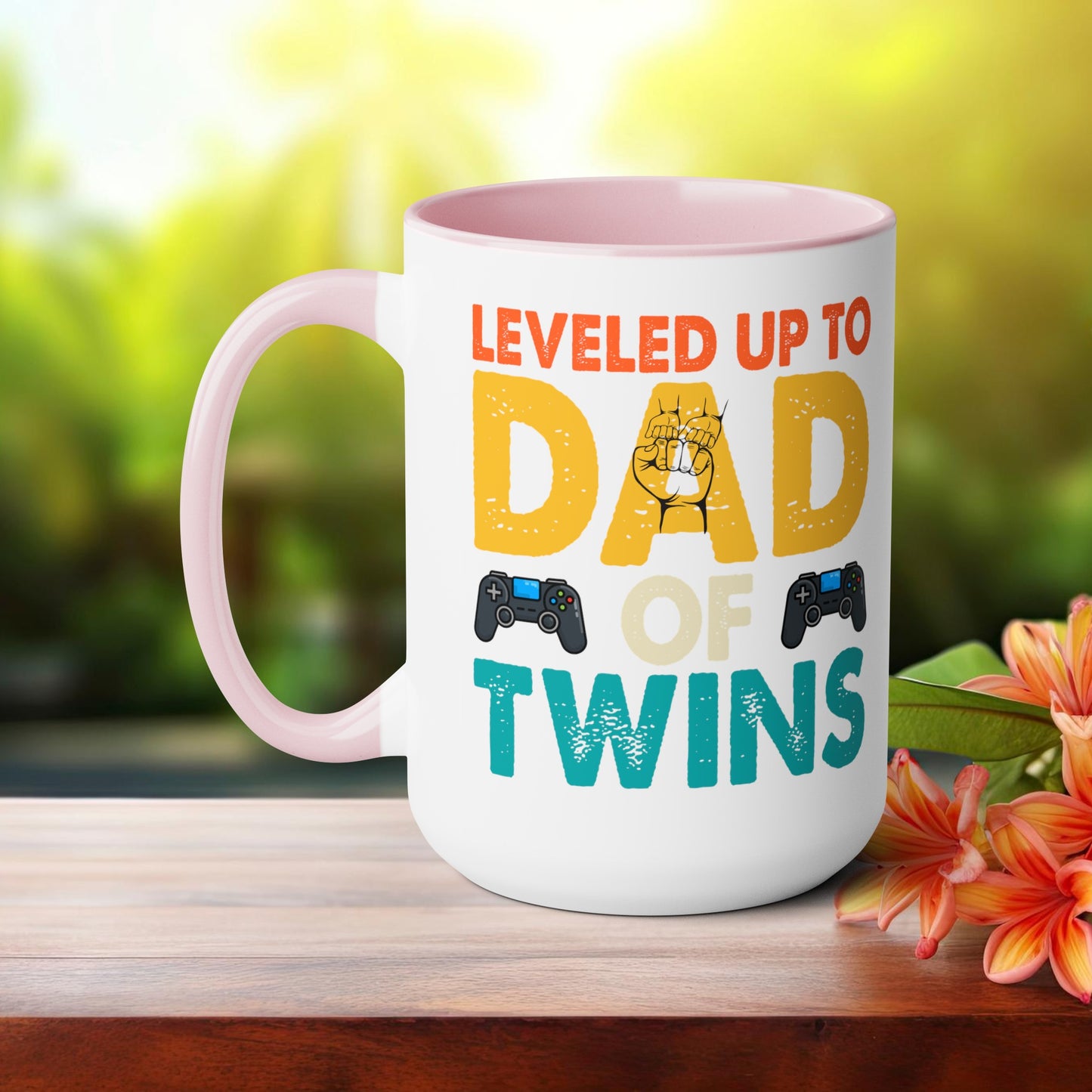 Happy father's dayTwo-Tone Coffee Mug.15oz, Gift for Dad, Daddy's Coffee Mug