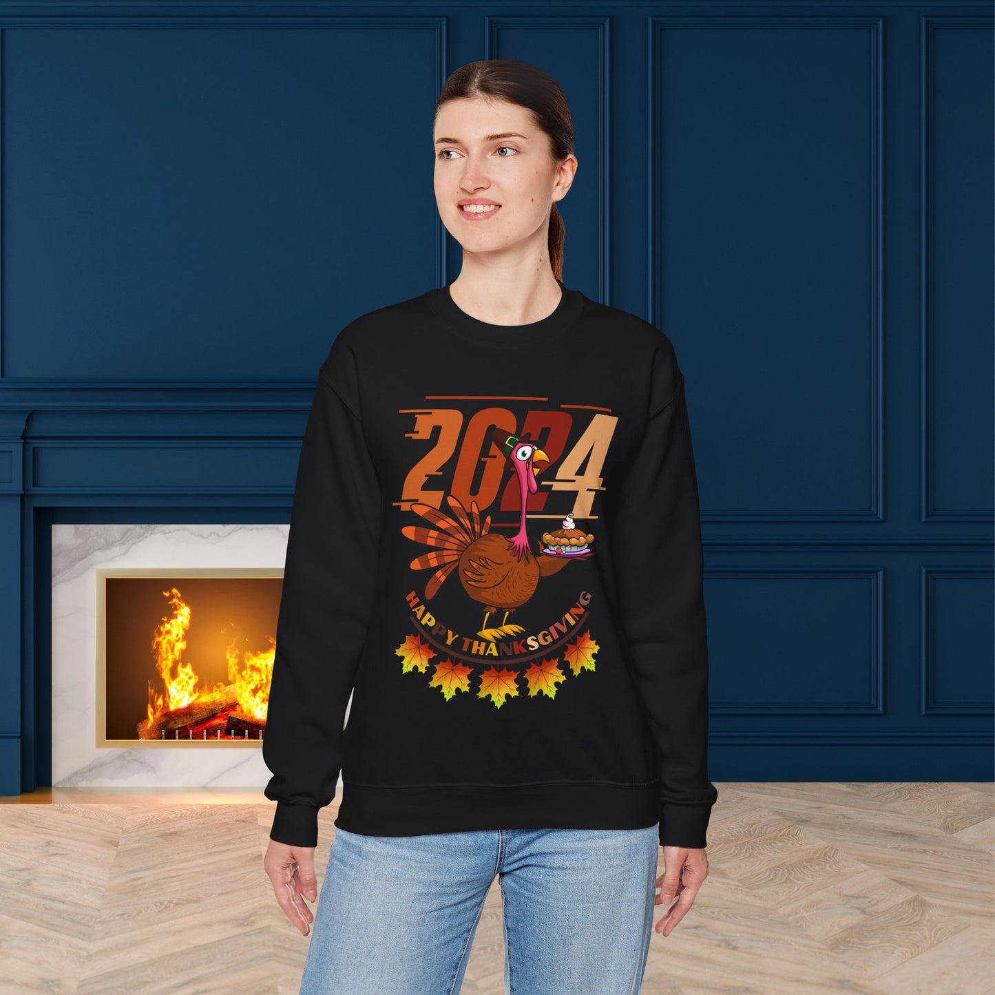 Happy Thanksgiving Turkey Sweatshirt - Unisex Heavy Blend, Happy Thanksgiving2024 Sweatshirt, Thanksgiving Gift, Festive Sweatshirt.