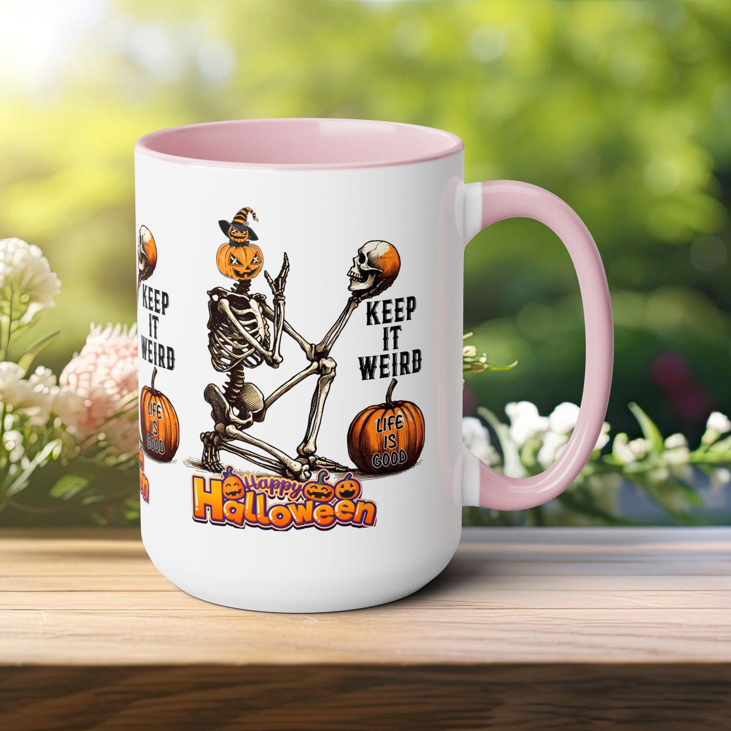 Keep It Weird Halloween Coffee Mug, Beware Halloween Coffee Mug, Trick or Treat Halloween Coffee Mug, Cute Skeleton Coffee Mug, Spooky Season Halloween Coffee Mug.