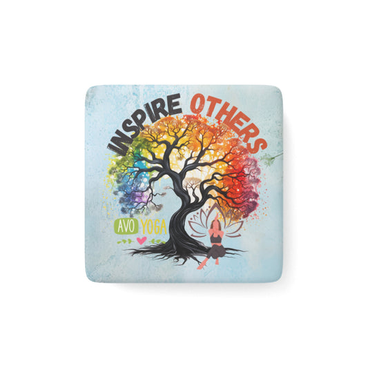 Inspire Others Yoga Porcelain Magnet, Square, Cute Porcelain Magnet, Mindful Gift, Yoga lovers Porcelain Magnet, Yoga Instructor Gift, Gift For Yoga lovers, Gift For Yogi.