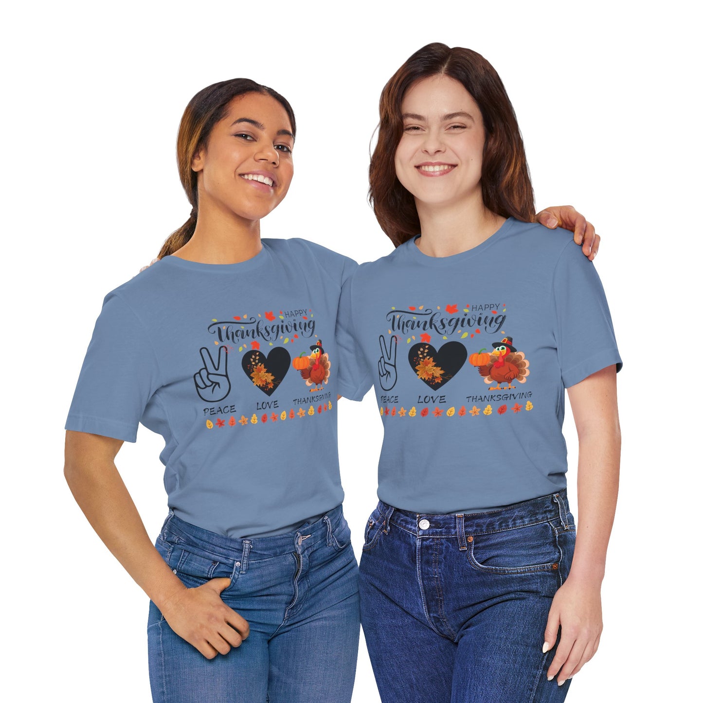 Peace Love Thanksgiving T-shirt, Happy Thanksgiving T-shirt, Happy thanksgiving 2024 T-shirt, Thanksgiving Gift,Turkey Shirt, Family Thanksgiving, Holiday Outfit.