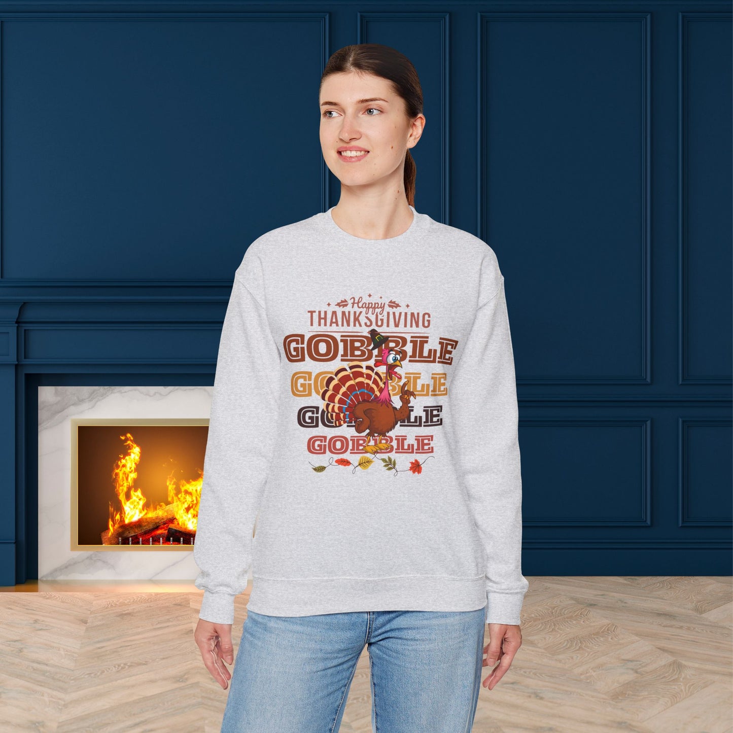 Gobble Sweatshirt, HappyThanksgiving Sweatshirt - Unisex Heavy Blend, Happy Thanksgiving2024 Sweatshirt, Thanksgiving Gift, Festive Sweatshirt.