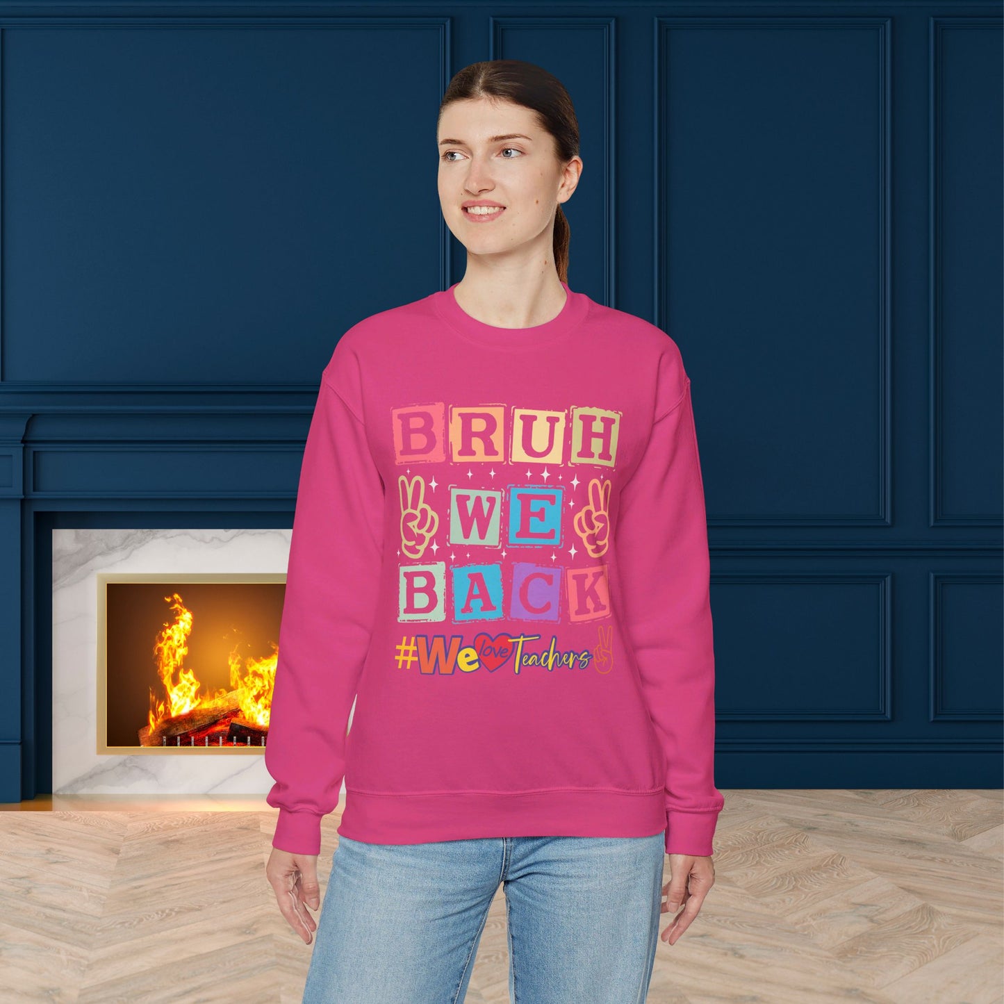 Back To school unisex heavy blend crewneck sweatshirt, We Love Teachers Sweatshirt,Teacher Back To school  Sweatshirt. First Day Vibes Sweatshirt.