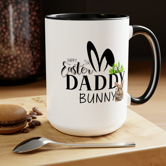 Daddy Bunny Two-Tone Coffee Mugs, 15oz