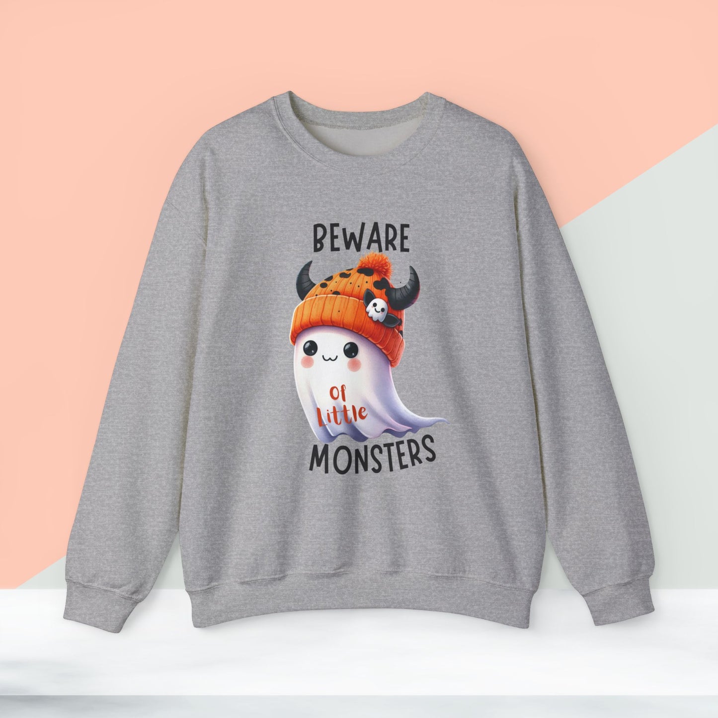 Beware Of Little Monsters Sweatshirt, Happy Halloween Sweatshirt - Unisex Heavy Blend Crewneck, Halloween Sweatshirt, Cute Spooky Ghost sweatshirt.