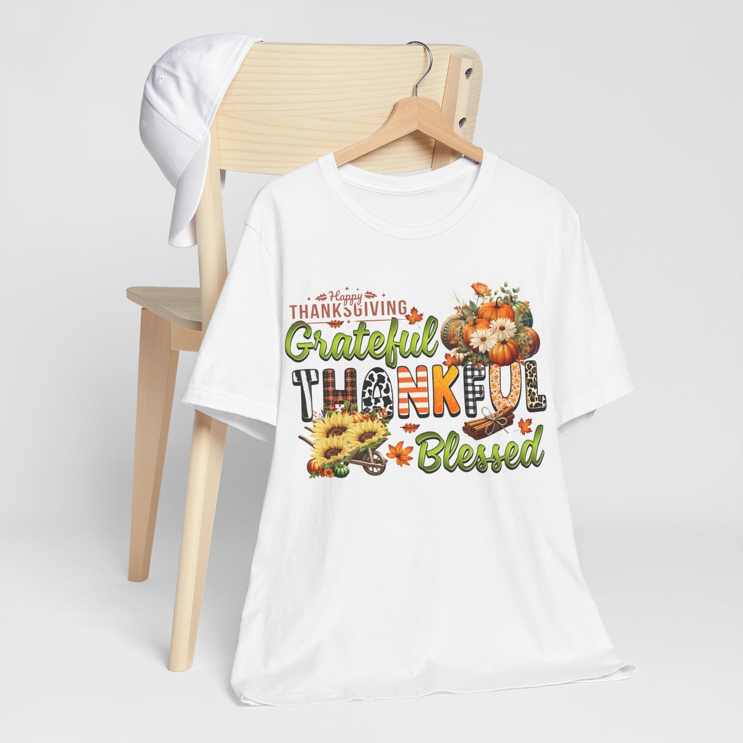 Grateful Thankful Blessed T-shirt, Happy Thanksgiving T-shirt, Happy thanksgiving 2024 T-shirt, Thanksgiving Gift,Turkey Shirt, Family Thanksgiving, Holiday Outfit.