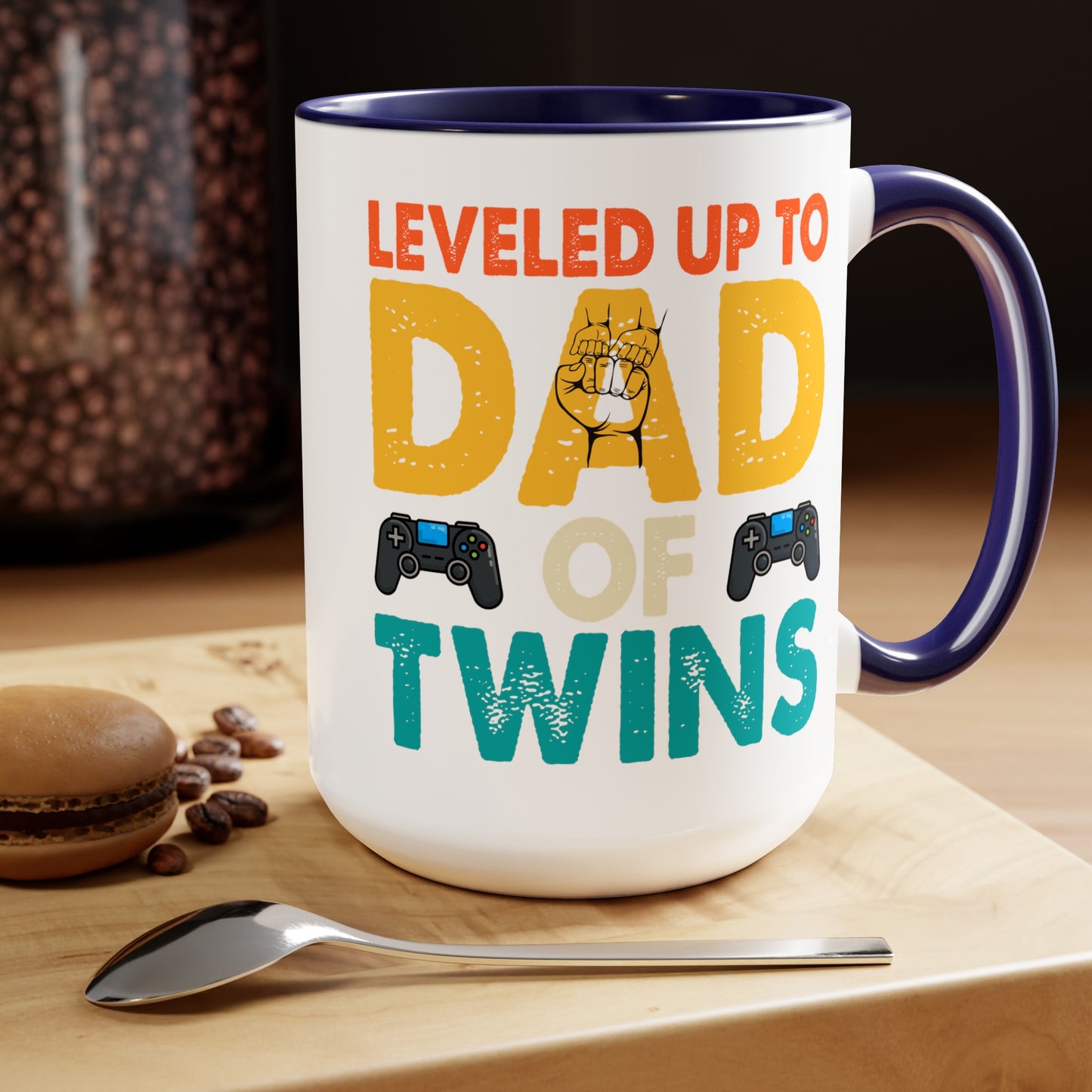 Happy father's dayTwo-Tone Coffee Mug.15oz, Gift for Dad, Daddy's Coffee Mug