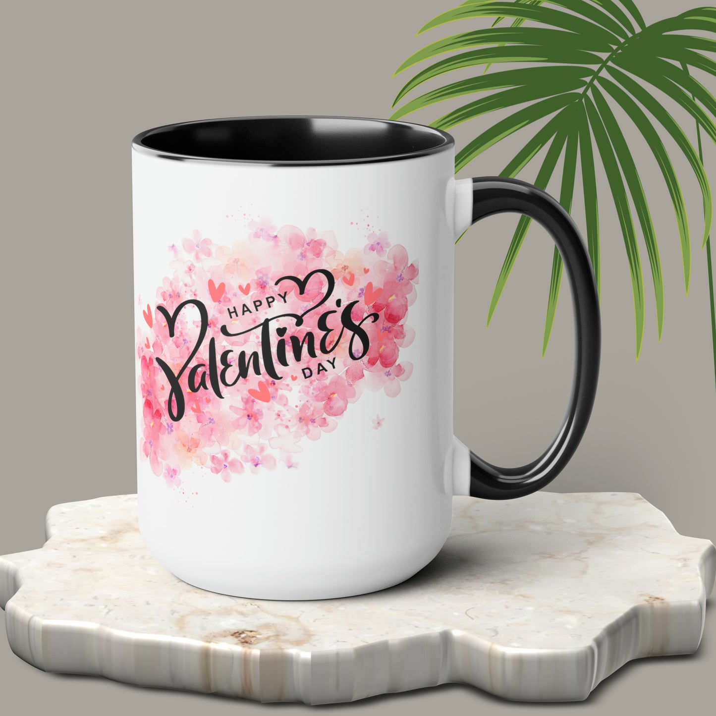 Happy valentines day Two-Tone Coffee Mugs, 15oz