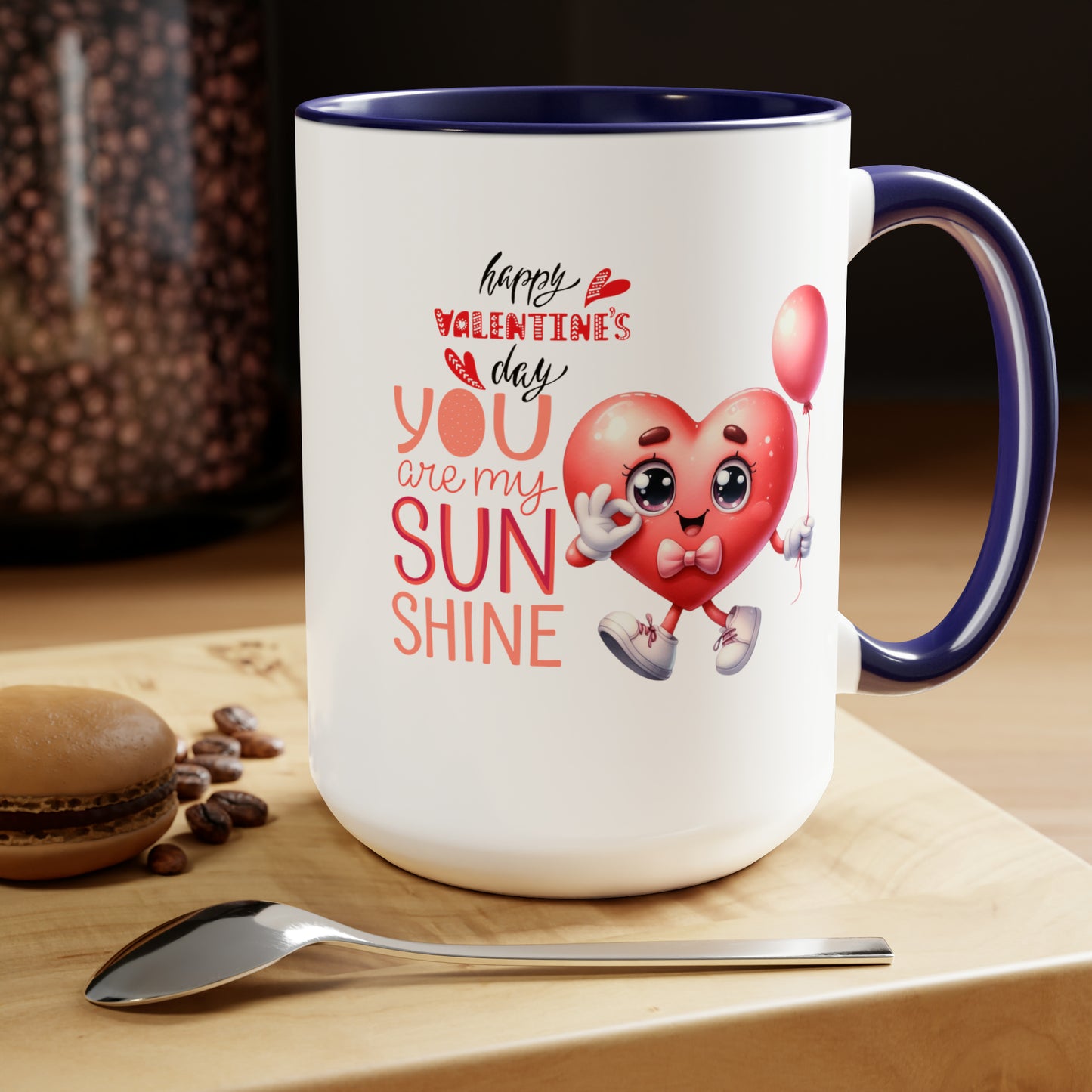 Happy valentines day Two-Tone Coffee Mugs, 15oz