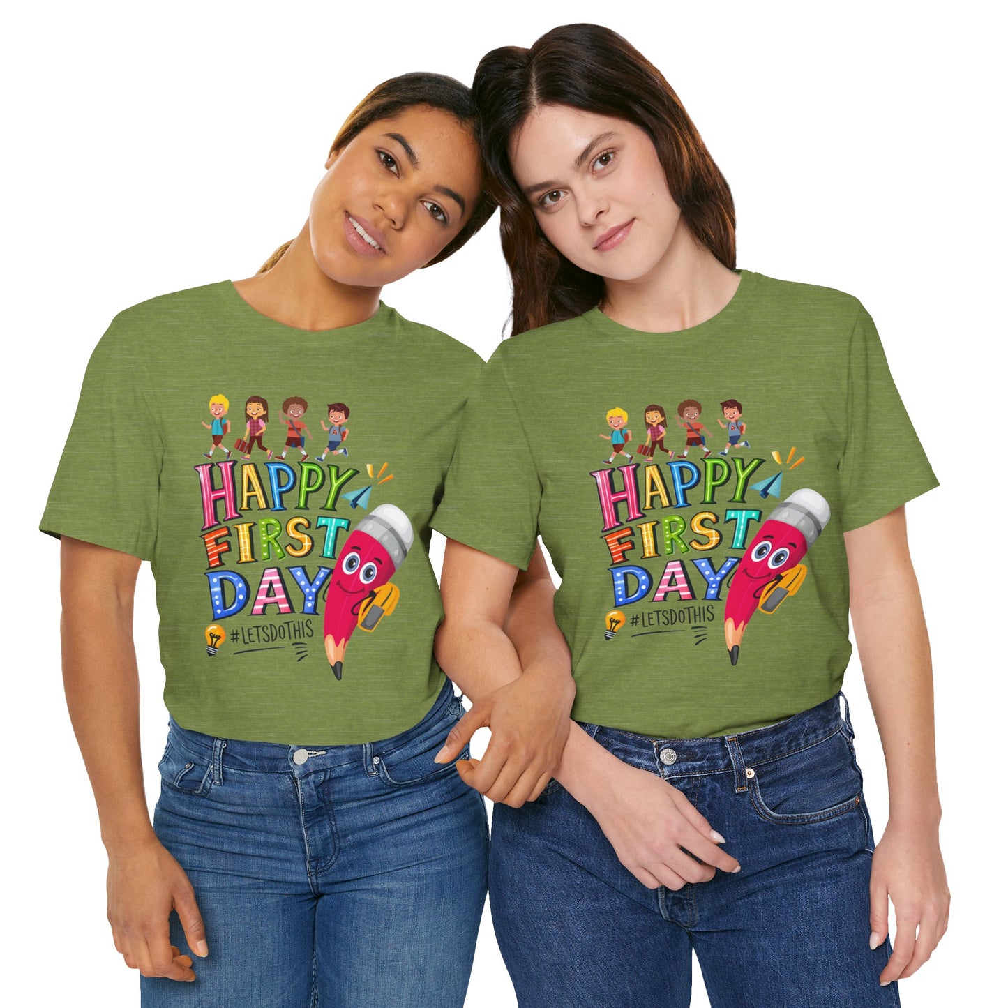 Happy First day T-Shirt, Hello Teacher T-Shirt, Back To School T-Shirt, Teach Love Inspire Teacher Shirt, Teacher Back To school unisex jersey short sleeve.First Day Vibes T-Shirt.