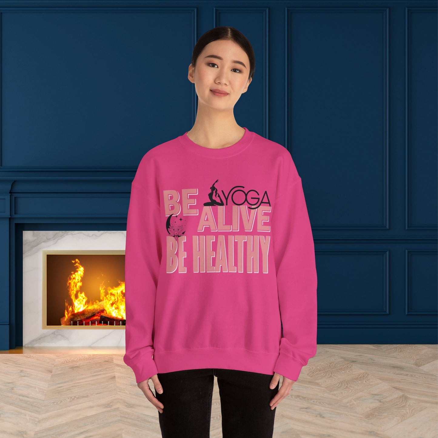 Be Alive Be Healthy Yoga unisex heavy blend crewneck sweatshirt,Yoga workout Sweatshirt,Yoga lovers Sweatshirt, Yoga Instructor Gift, Gym Sweatshirt, Gift For Yoga lovers, Gift For Yogi.