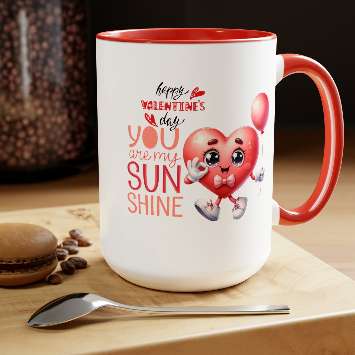 Happy valentines day Two-Tone Coffee Mugs, 15oz