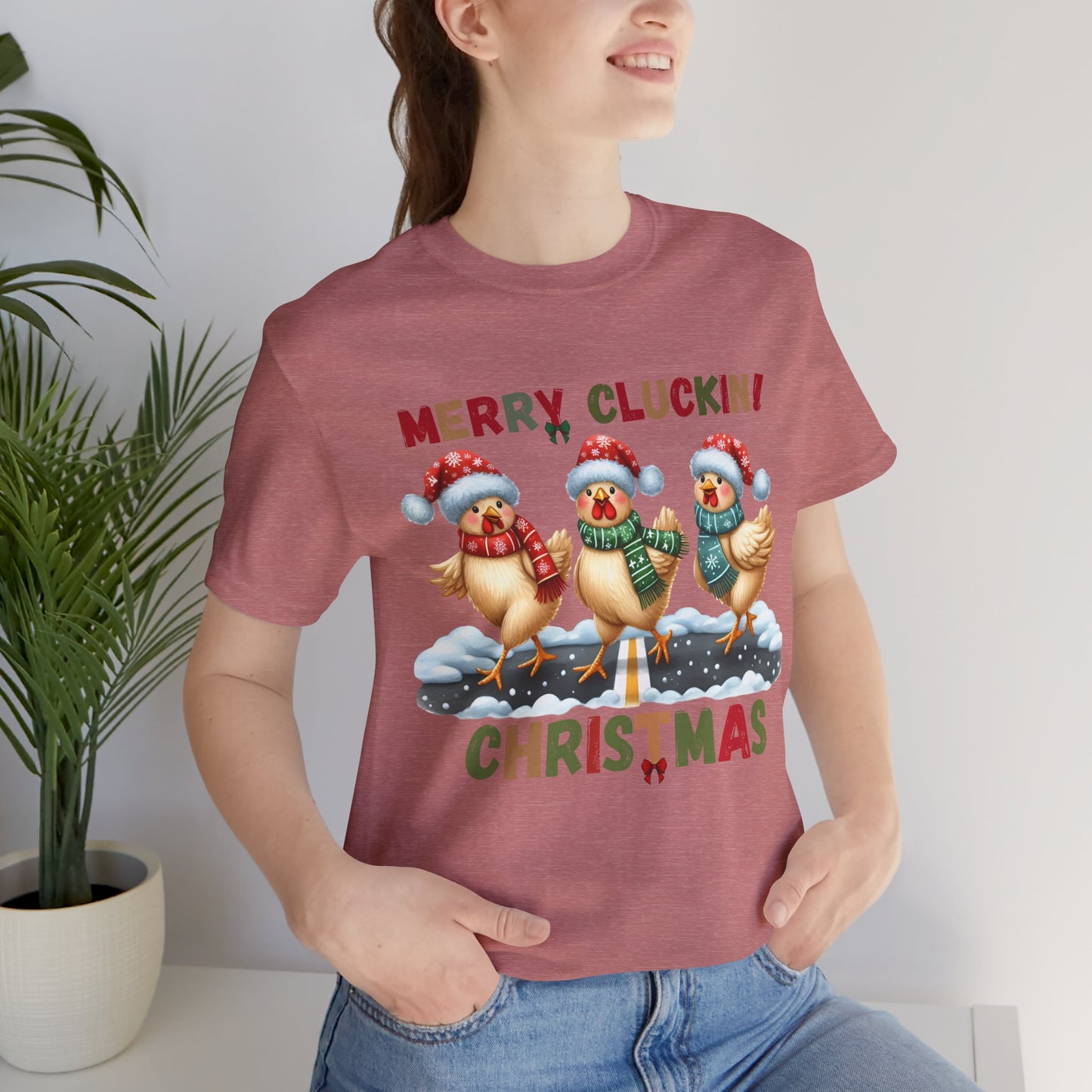 Merry Clucking! Christmas Unisex Tee, Christmas Shirt, Christmas Outfit, Merry Christmas T-shirt, Merry Christmas 2024 T-shirt, Christmas Gift, Family Holiday Outfit.