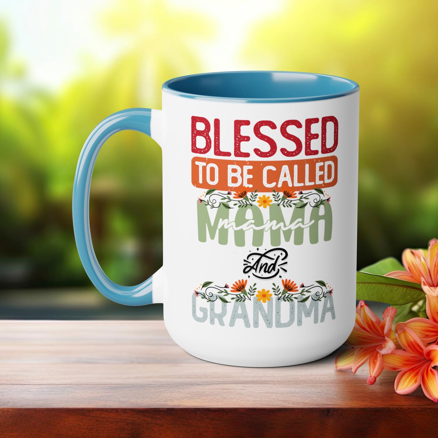 Happy Mother's dayTow-Tone Coffee Mug.15oz, Gift for mom & grandma, Mama's Coffee Mug