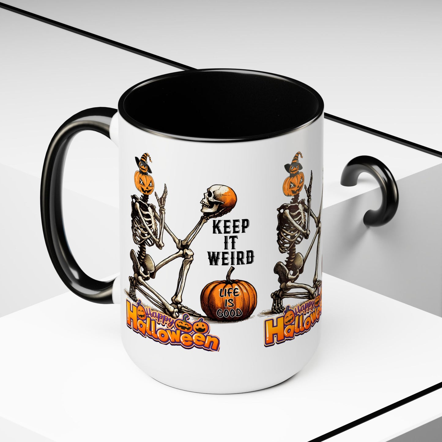 Keep It Weird Halloween Coffee Mug, Beware Halloween Coffee Mug, Trick or Treat Halloween Coffee Mug, Cute Skeleton Coffee Mug, Spooky Season Halloween Coffee Mug.