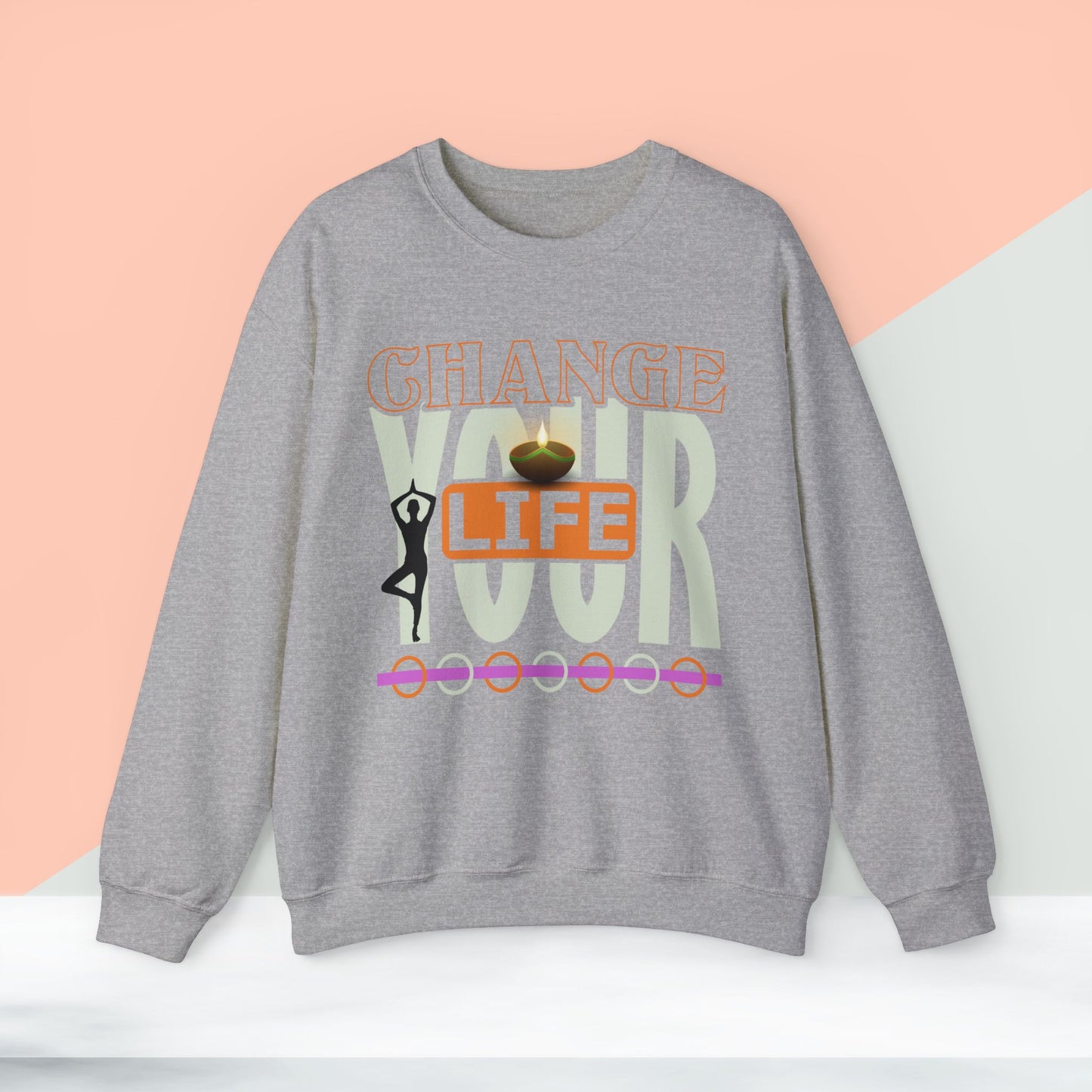 Change Your Life Yoga unisex heavy blend crewneck sweatshirt,Yoga workout Sweatshirt,Yoga lovers Sweatshirt, Yoga Instructor Gift, Gym Sweatshirt, Gift For Yoga lovers, Gift For Yogi.