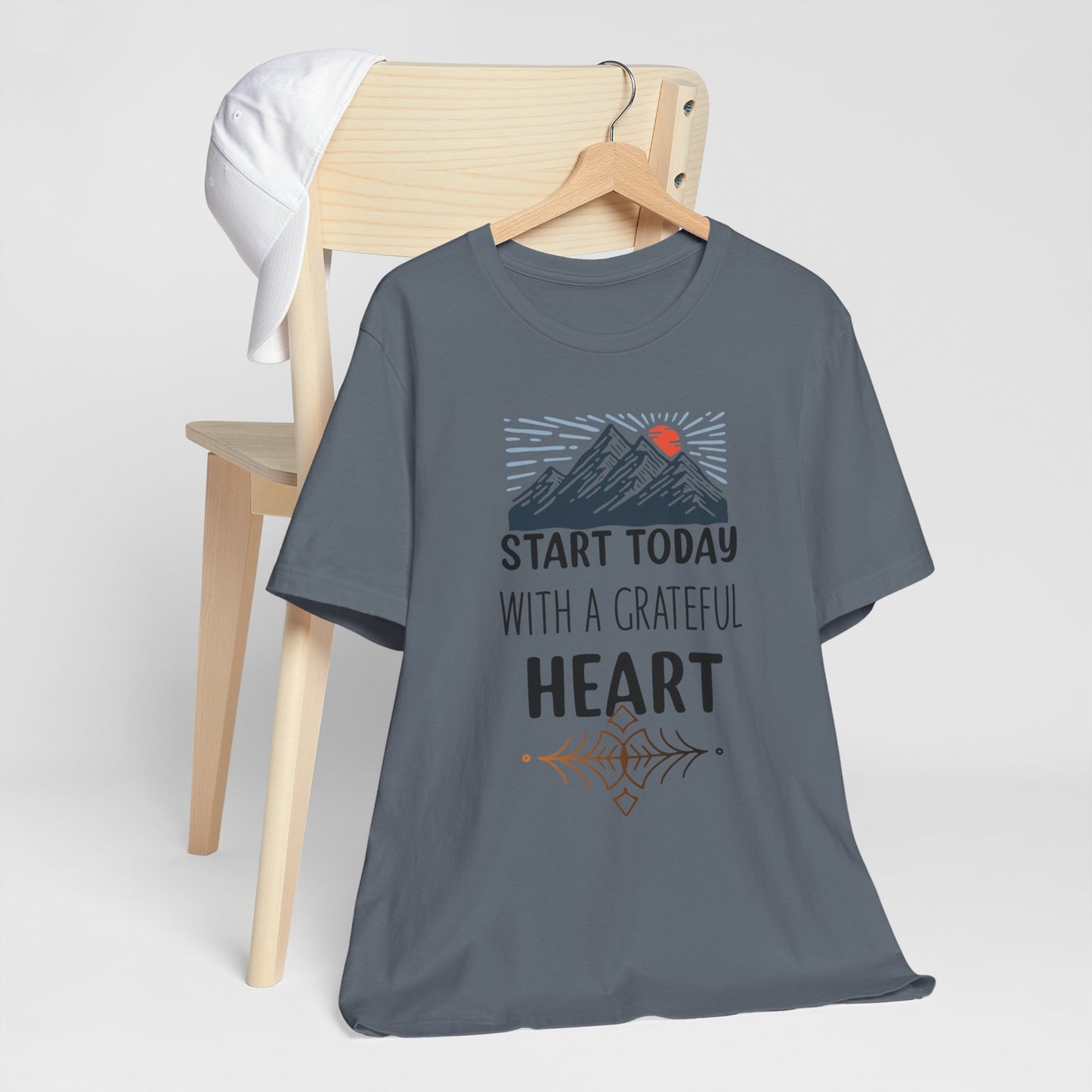 Start Today With A Grateful Heart Yoga T-Shirt, Cute Yoga workout Shirt, Yoga lovers T-shirt, Yoga Instructor Gift, Gym shirt, Gift For Yoga lover, Gift For Yogi.