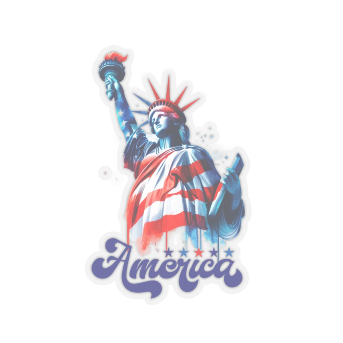 Happy 4th Of July Kiss-Cut Stickers, America, Flag, Peace Love America. Proud To Be An American, Red White Blue stickers. America Stickers.