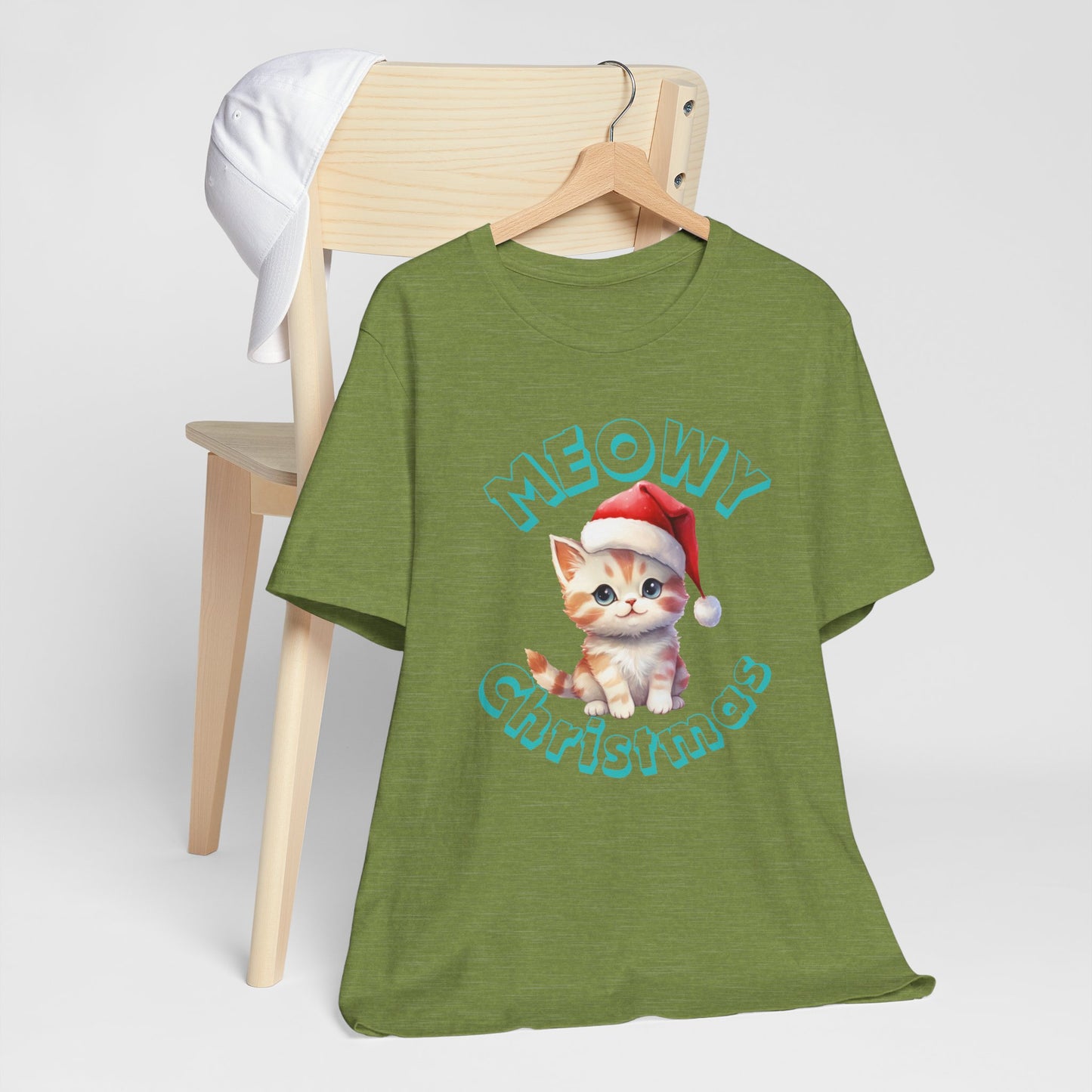 Meowy Christmas Unisex Tee, Christmas Shirt, Christmas Outfit, Merry Christmas T-shirt, Merry Christmas 2024 T-shirt, Christmas Gift, Family Holiday Outfit.