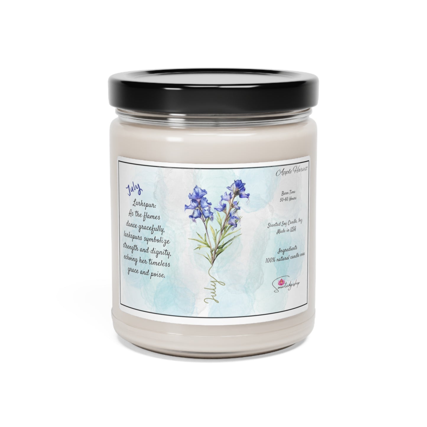 July Birth Month Flower Scented Soy Candle, 9oz