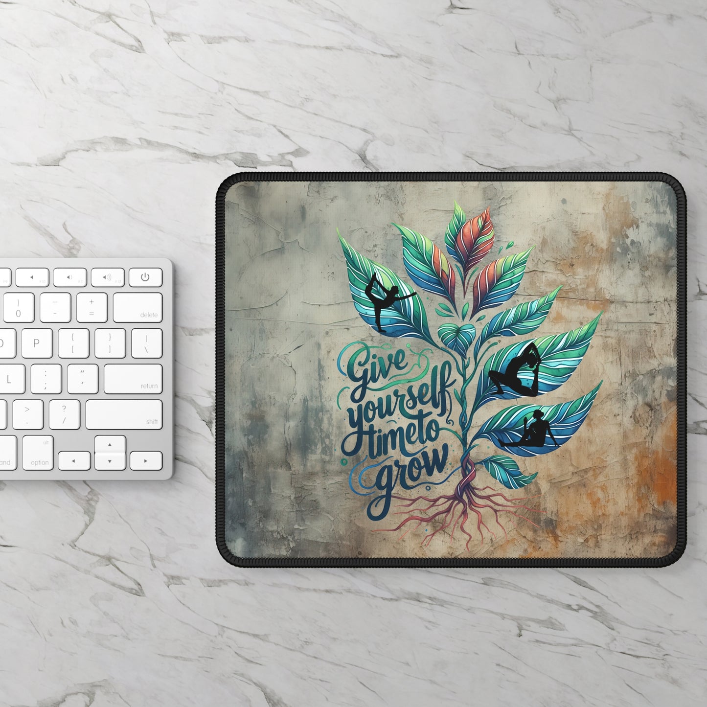 Give Yourself Time To Grow Yoga Mouse Pad,Unique Gift For Meditation And Yoga Lover, Cute Yoga Mouse Pad, Mindful Yoga Gift, Yoga lover Mouse Pad, Yoga Instructor Gift, Gift For Yoga lovers, Gift For Yogi.