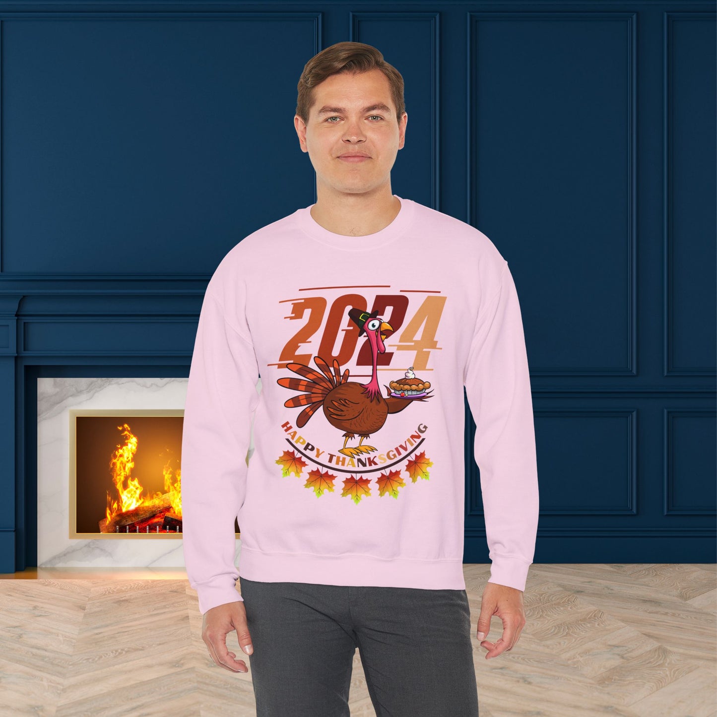 Happy Thanksgiving Turkey Sweatshirt - Unisex Heavy Blend, Happy Thanksgiving2024 Sweatshirt, Thanksgiving Gift, Festive Sweatshirt.