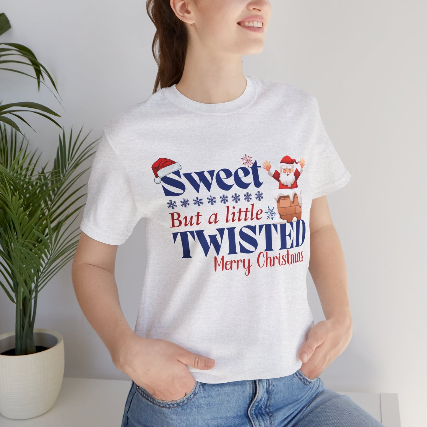 Sweet But A Little Twisted Christmas Unisex Tee, Christmas Shirt, Christmas Outfit, Merry Christmas T-shirt, Merry Christmas 2024 T-shirt, Christmas Gift, Family Holiday Outfit.