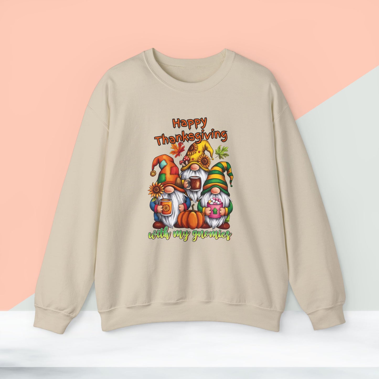 Happy Thanksgiving  With My Gnomies Sweatshirt, HappyThanksgiving Sweatshirt - Unisex Heavy Blend, Happy Thanksgiving2024 Sweatshirt, Thanksgiving Gift, Festive Sweatshirt.